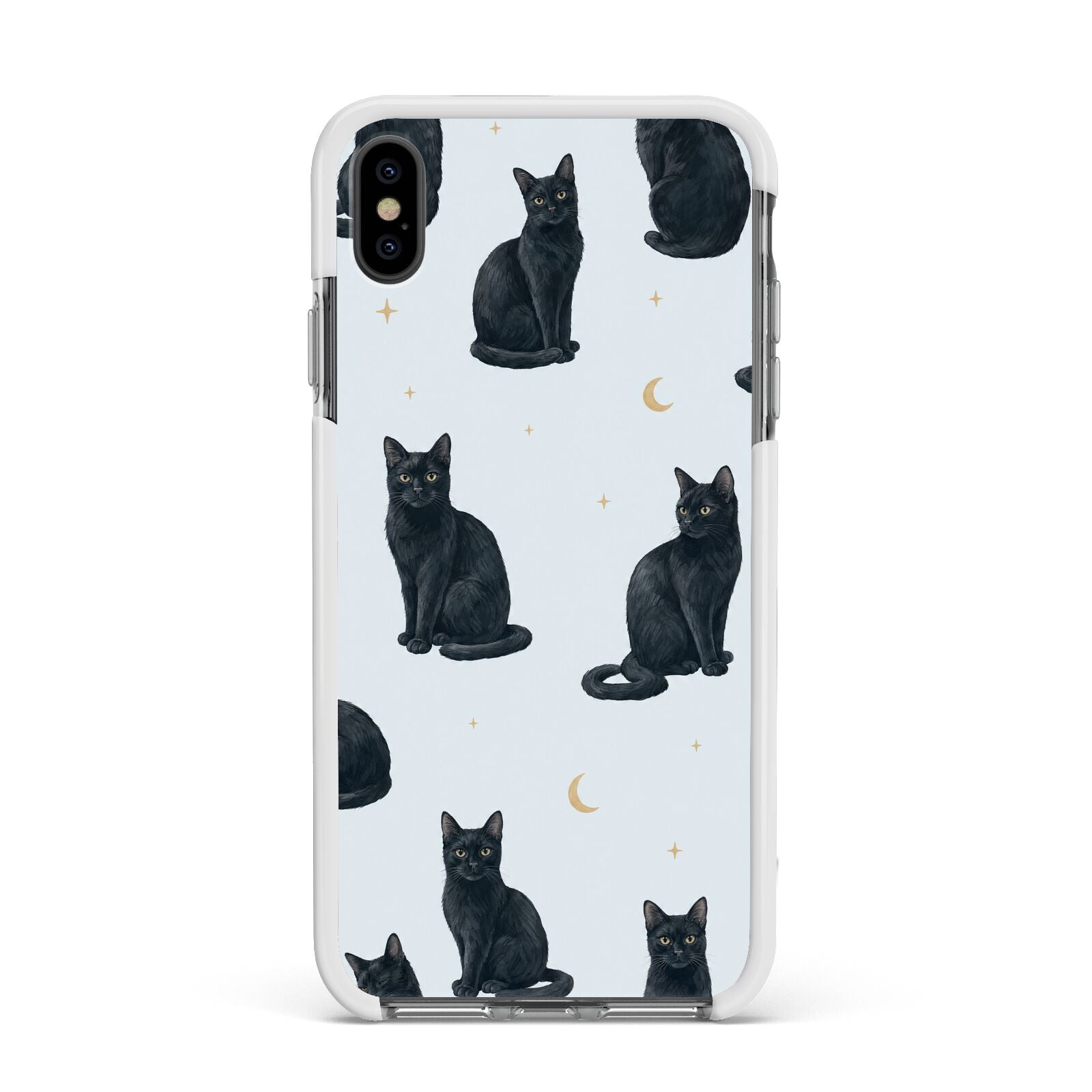 Moonlit Mews Apple iPhone Xs Max Impact Case White Edge on Black Phone