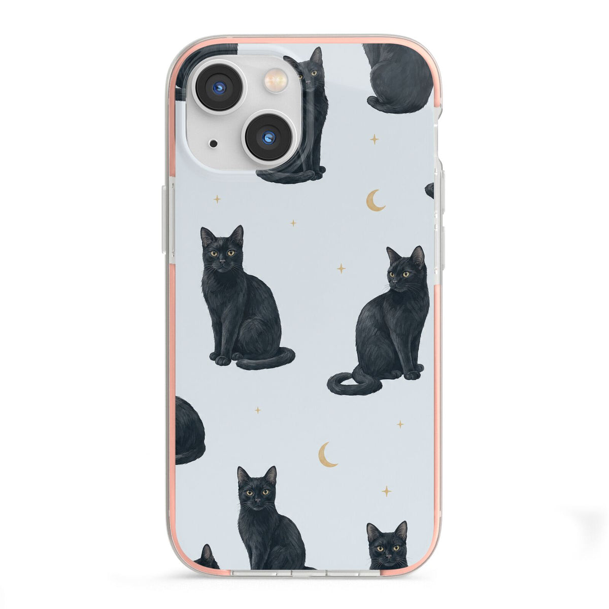 Moonlit Mews iPhone 13 Mini TPU Impact Case with Pink Edges