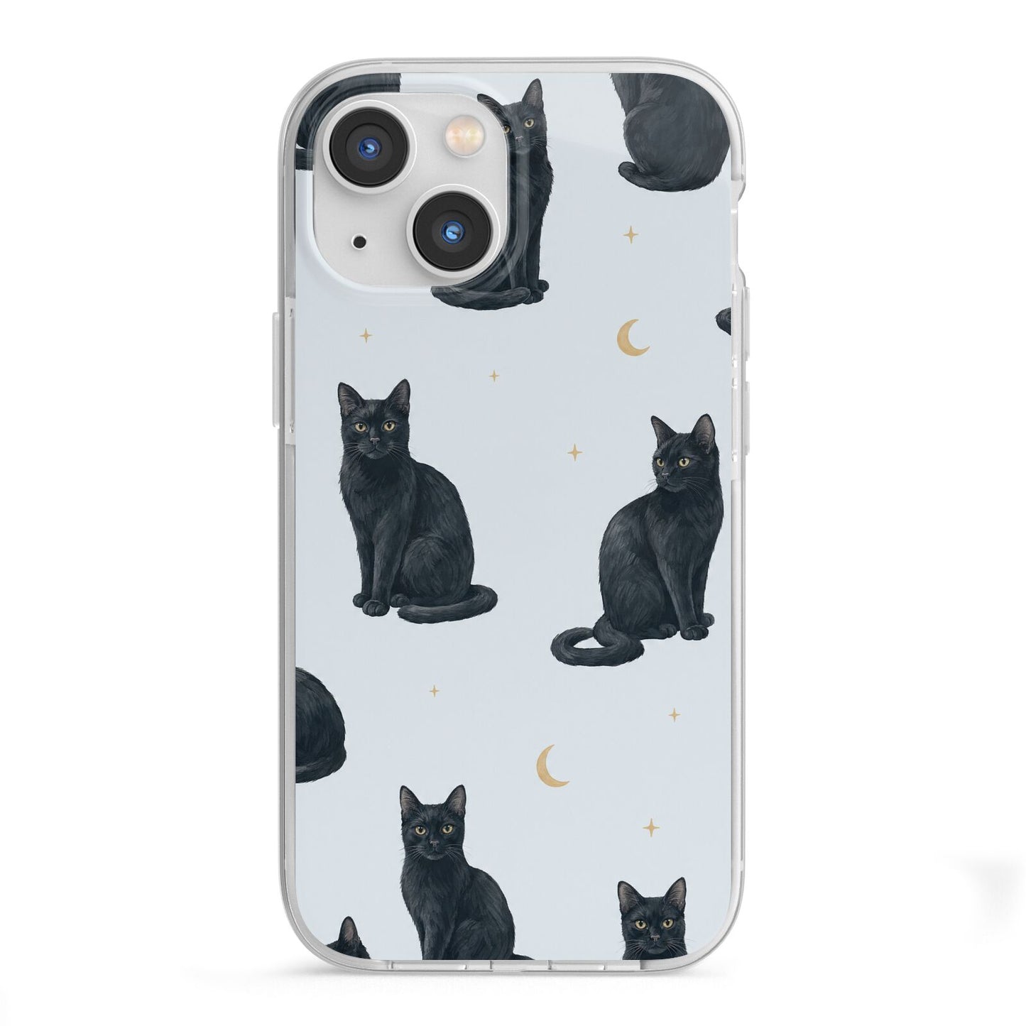 Moonlit Mews iPhone 13 Mini TPU Impact Case with White Edges