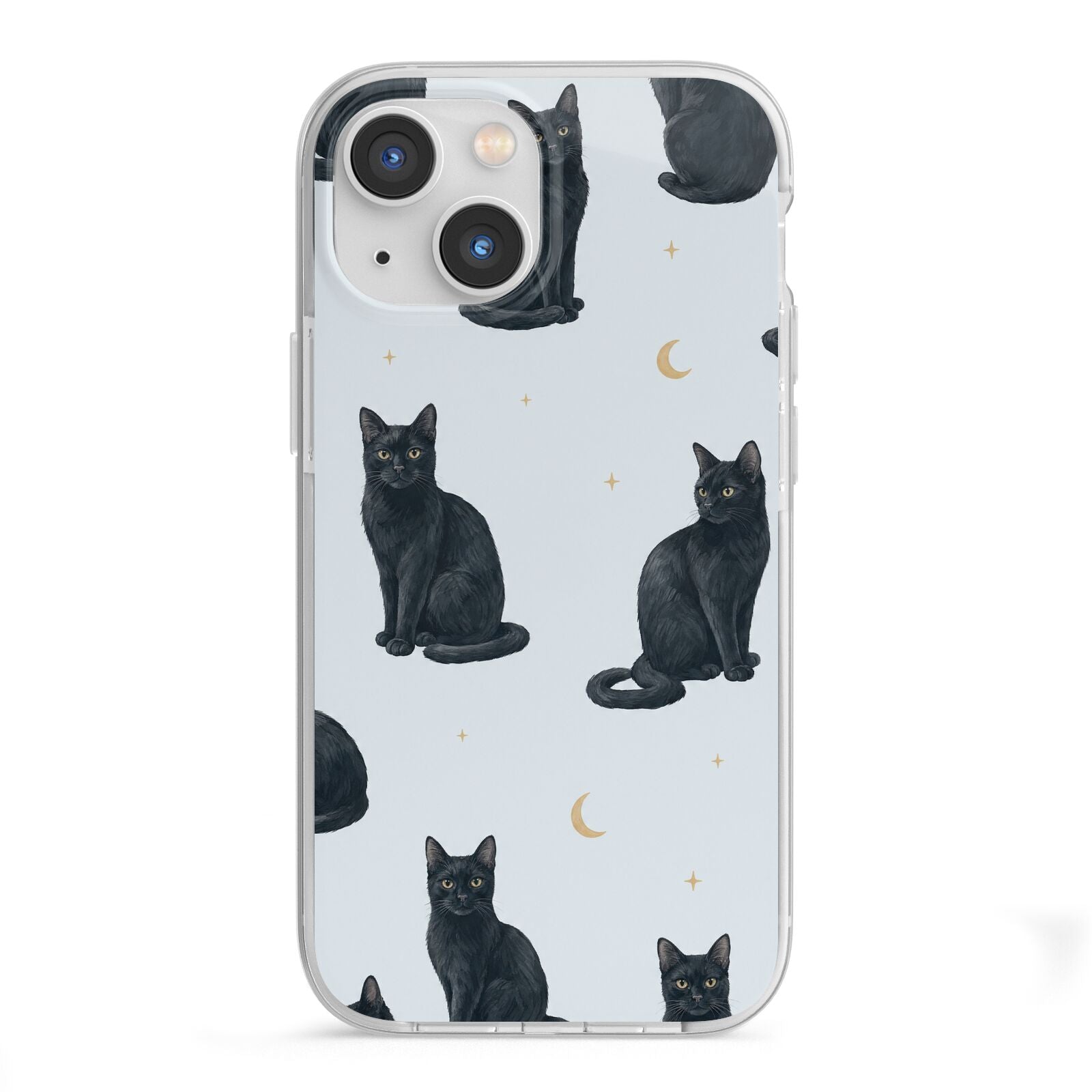 Moonlit Mews iPhone 13 Mini TPU Impact Case with White Edges