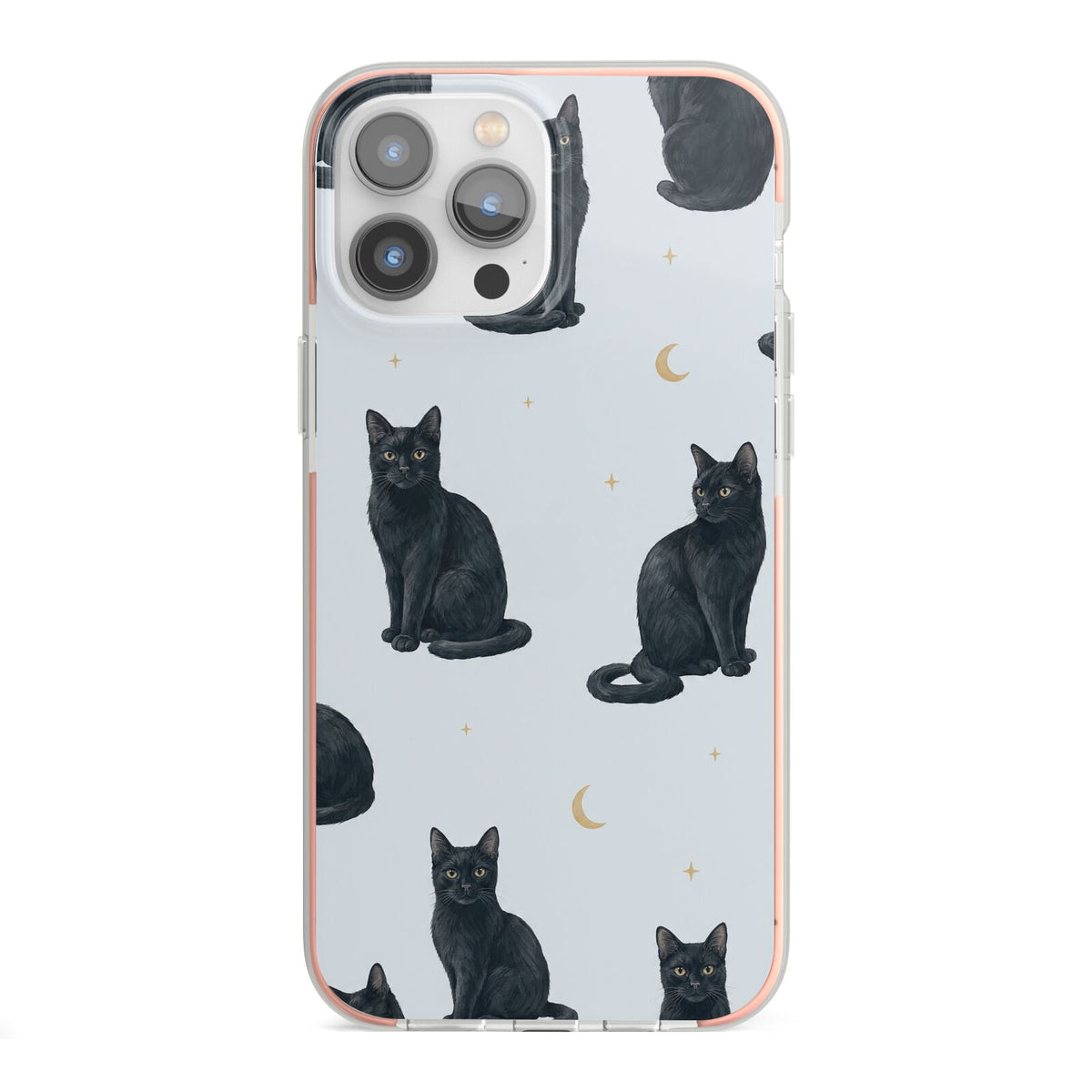Moonlit Mews iPhone 13 Pro Max TPU Impact Case with Pink Edges