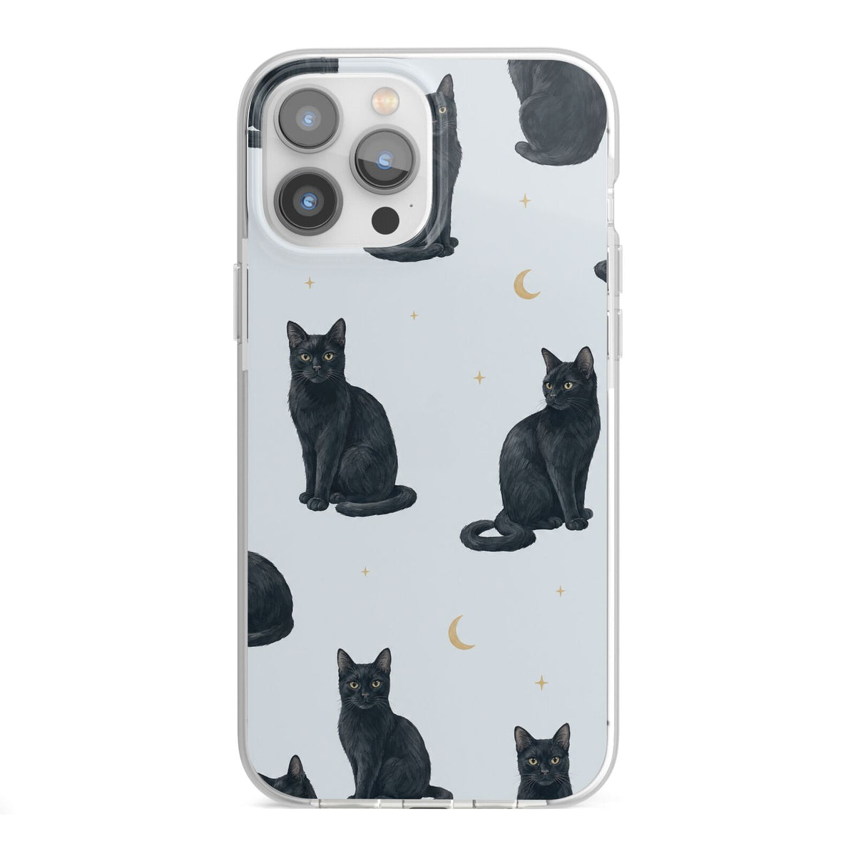 Moonlit Mews iPhone 13 Pro Max TPU Impact Case with White Edges