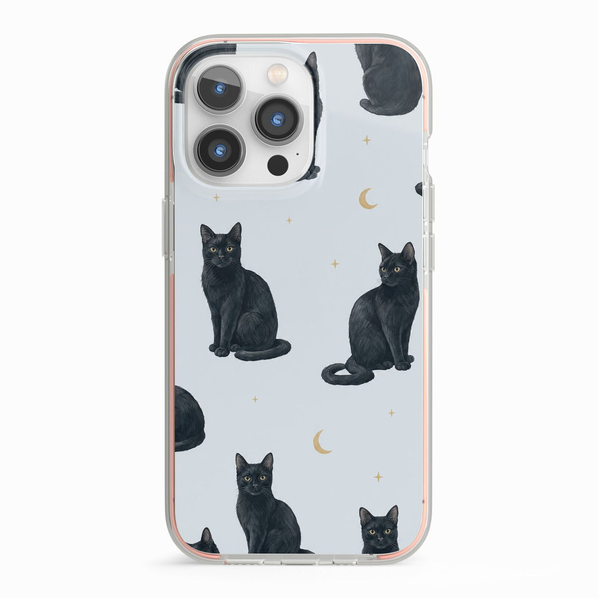 Moonlit Mews iPhone 13 Pro TPU Impact Case with Pink Edges