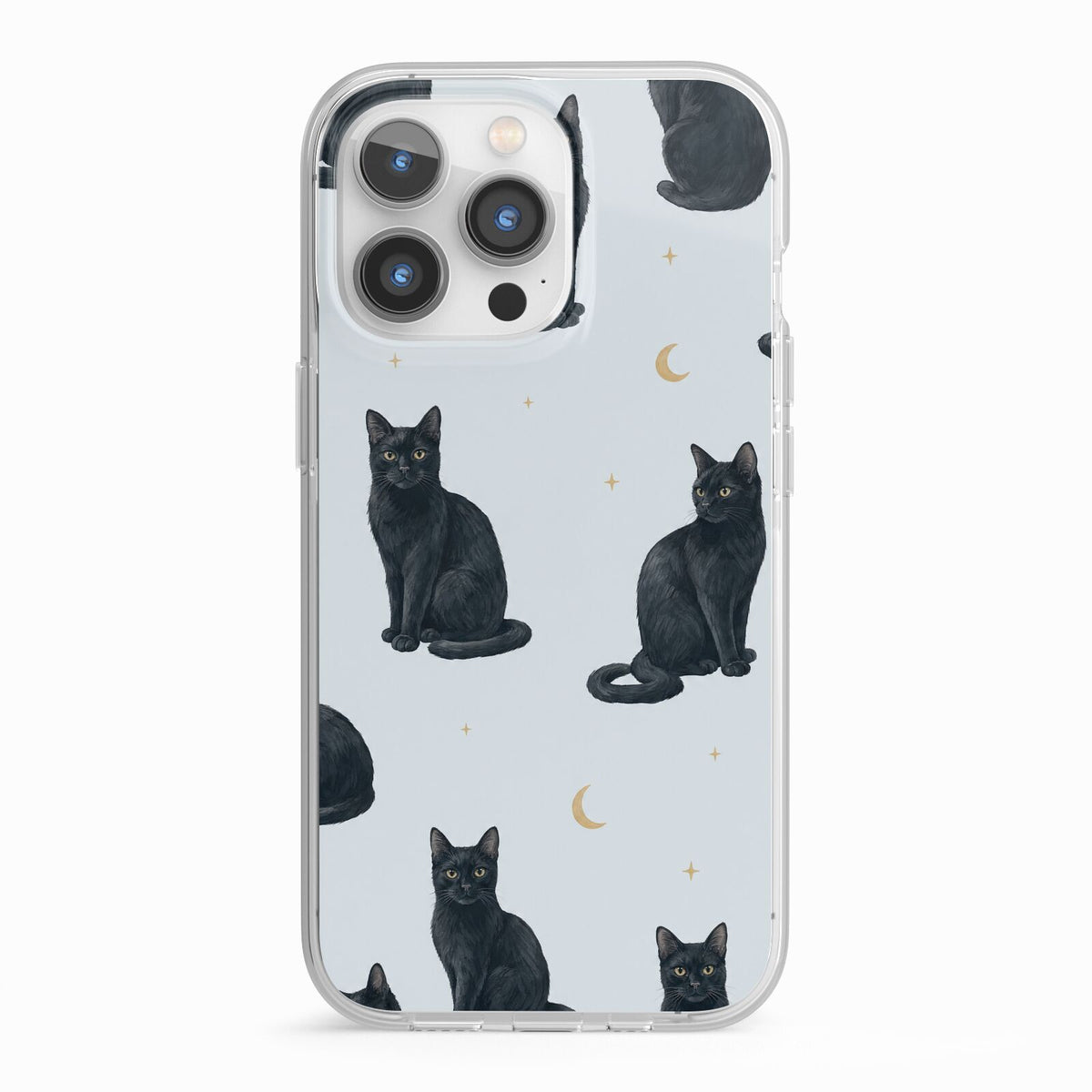 Moonlit Mews iPhone 13 Pro TPU Impact Case with White Edges
