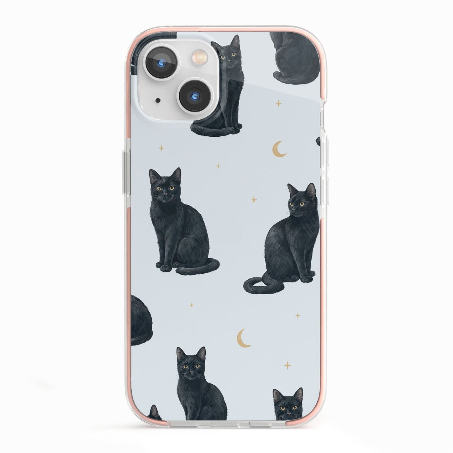 Moonlit Mews iPhone 13 TPU Impact Case with Pink Edges