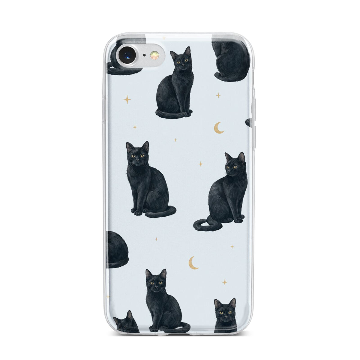 Moonlit Mews iPhone 7 Bumper Case on Silver iPhone