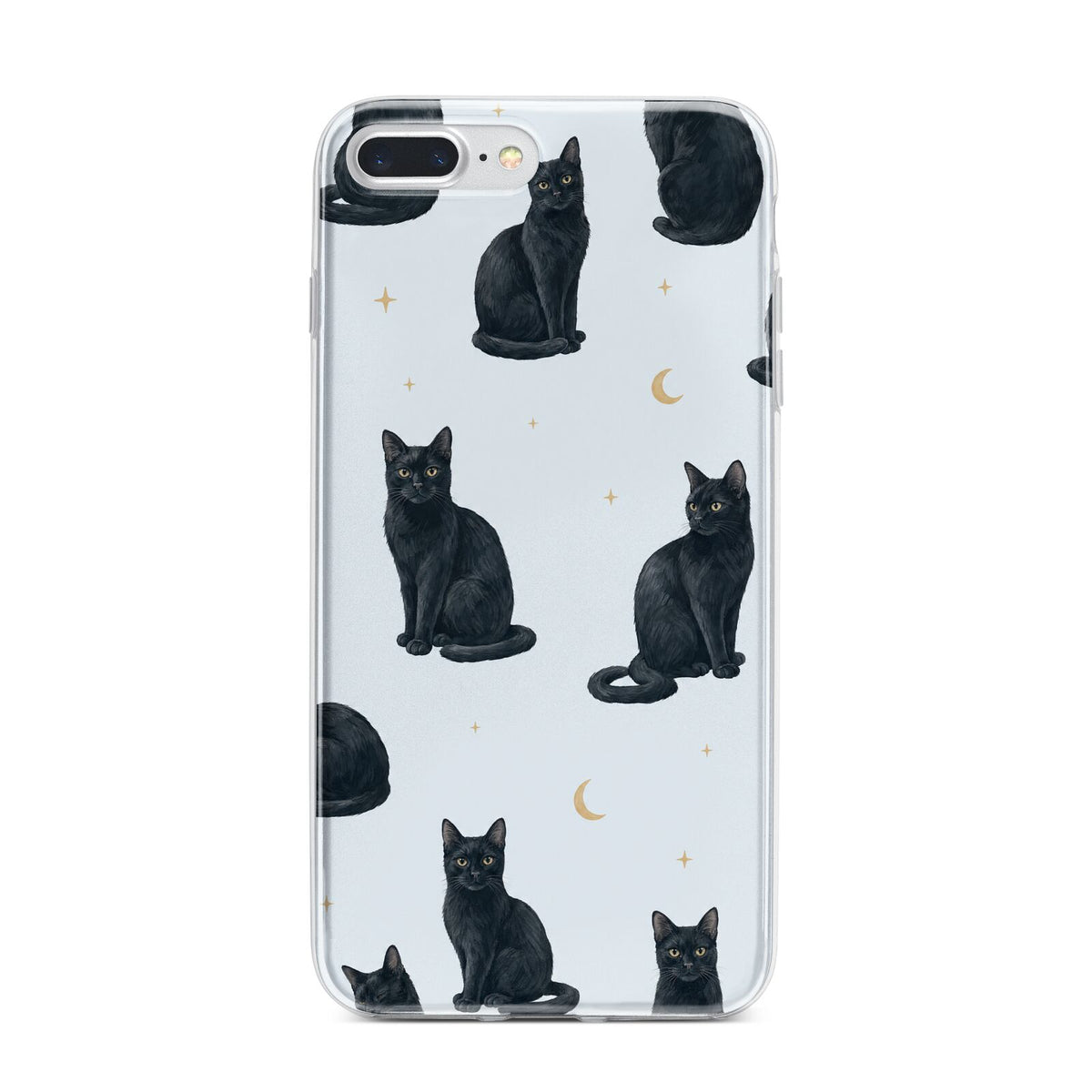 Moonlit Mews iPhone 7 Plus Bumper Case on Silver iPhone