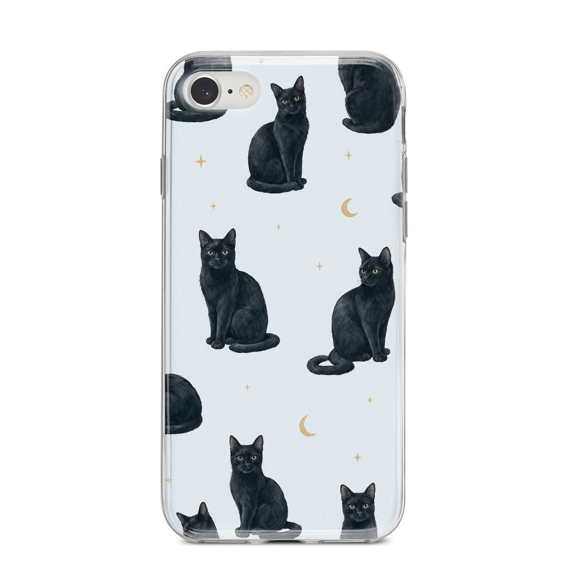 Moonlit Mews iPhone 8 Bumper Case on Silver iPhone