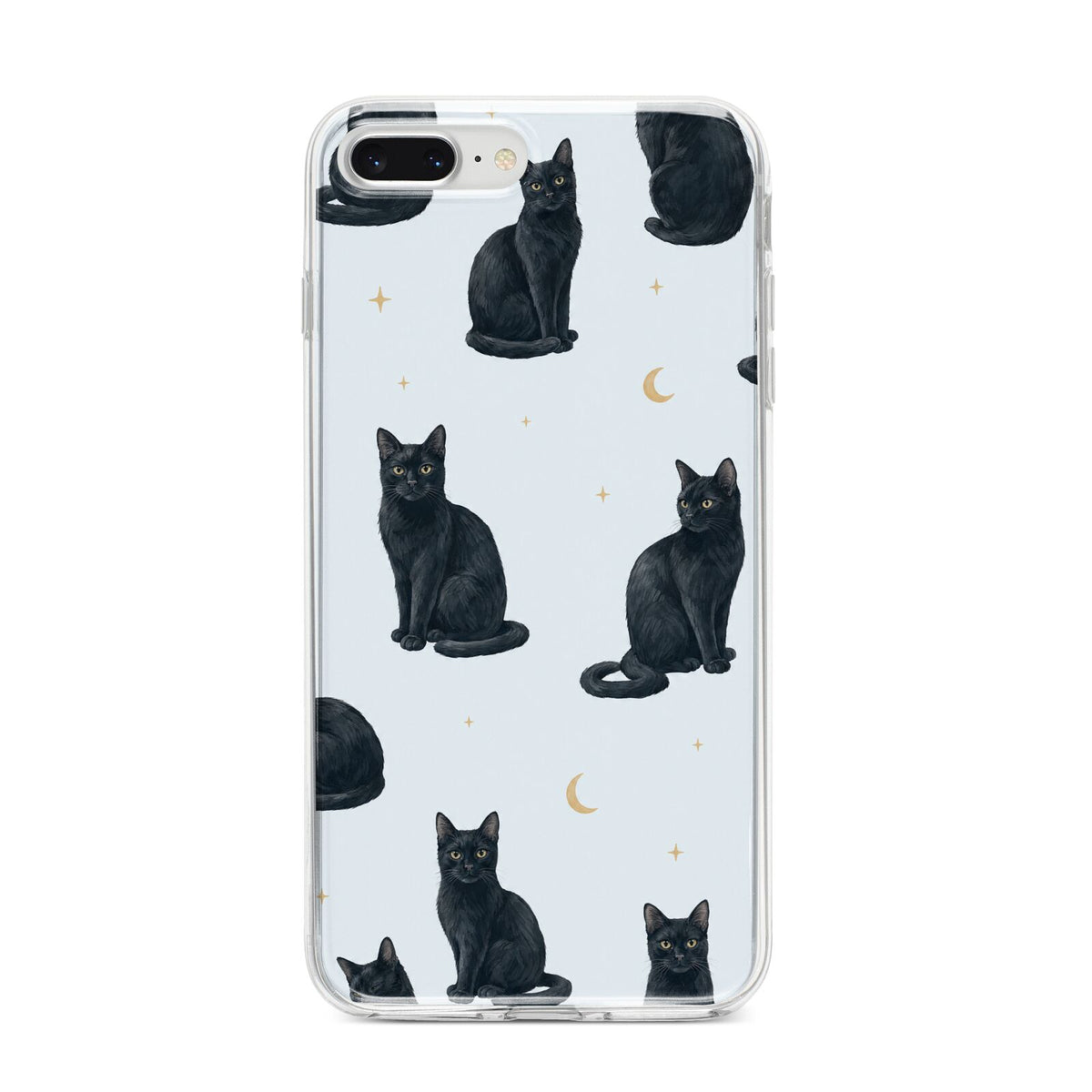 Moonlit Mews iPhone 8 Plus Bumper Case on Silver iPhone