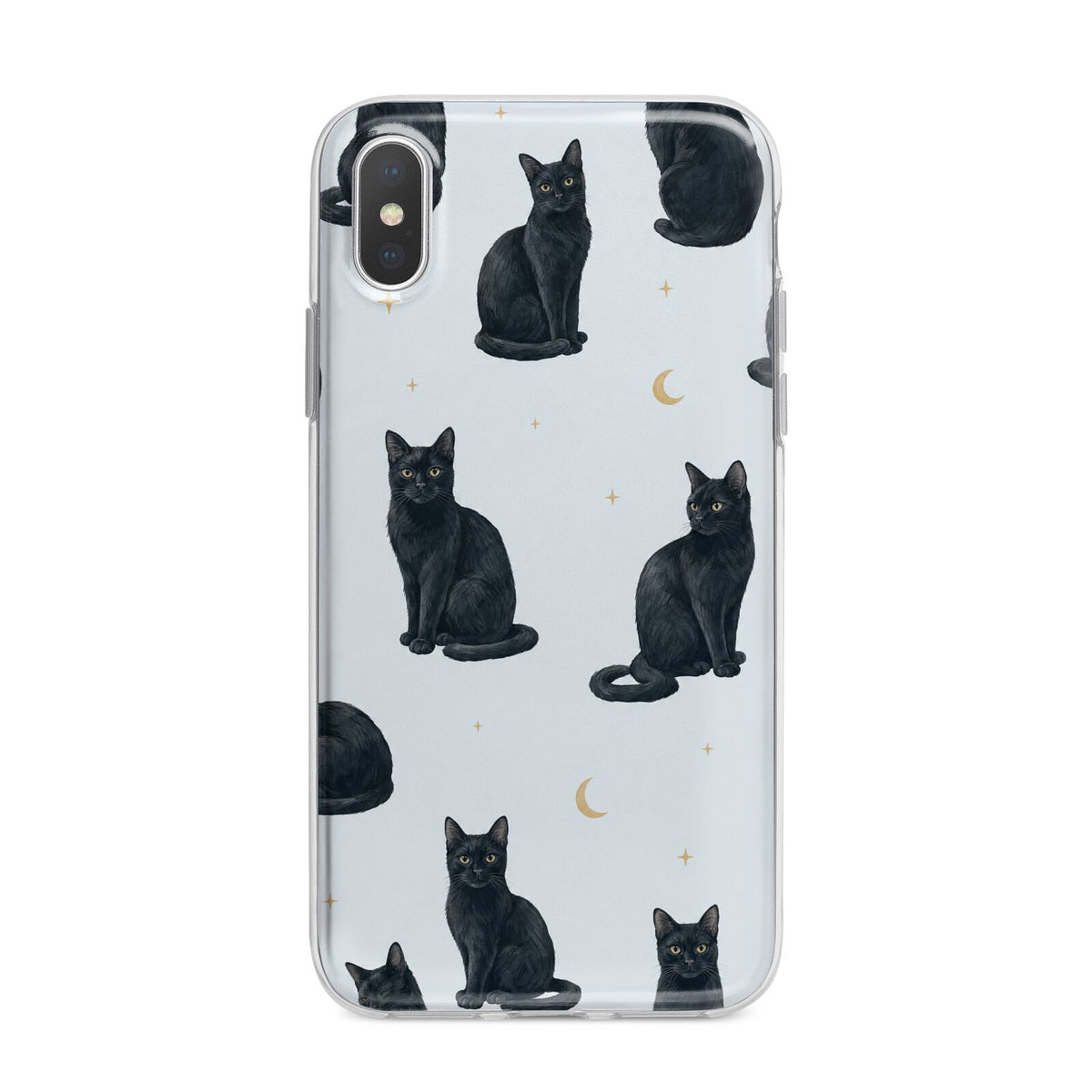 Moonlit Mews iPhone X Bumper Case on Silver iPhone Alternative Image 1