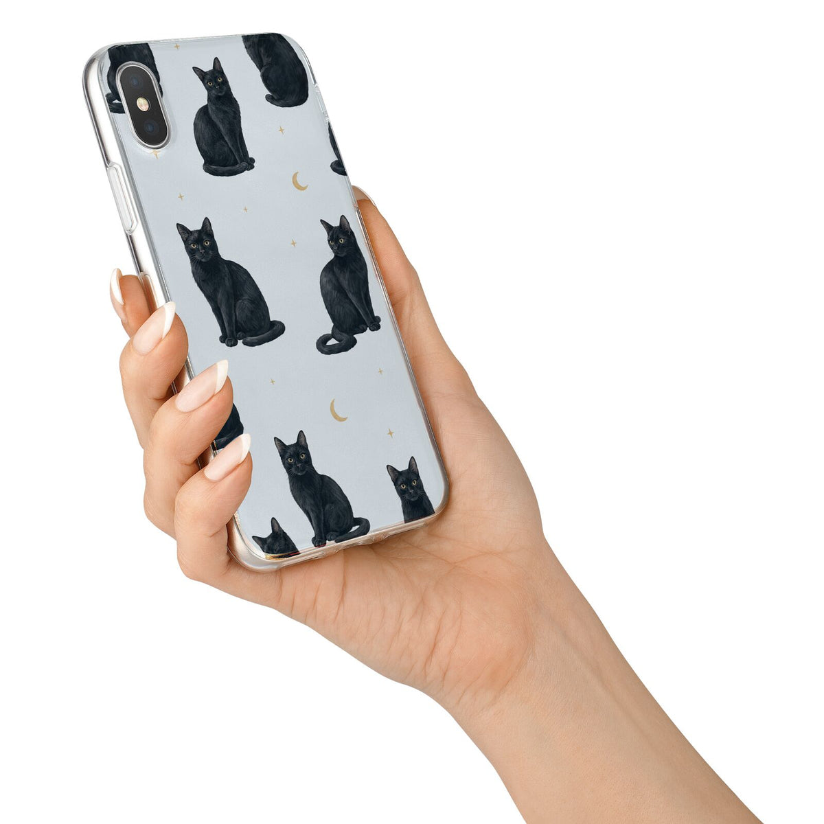 Moonlit Mews iPhone X Bumper Case on Silver iPhone Alternative Image 2