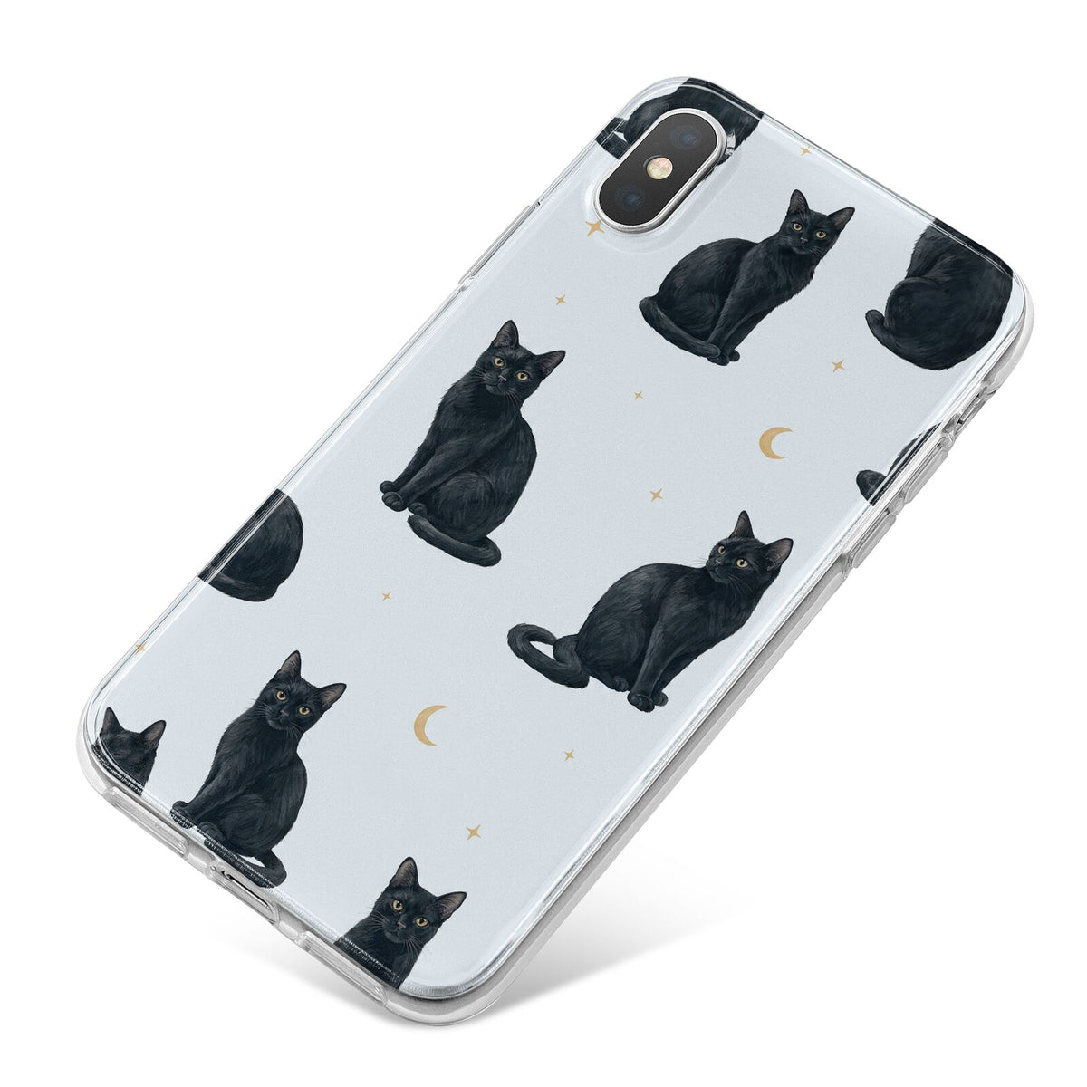 Moonlit Mews iPhone X Bumper Case on Silver iPhone