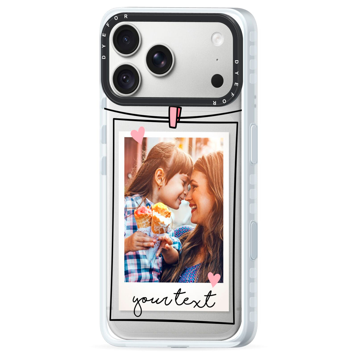 Mother s Day Photo iPhone 18 Pro Black Impact Pre order Case Side Angle on Silver phone