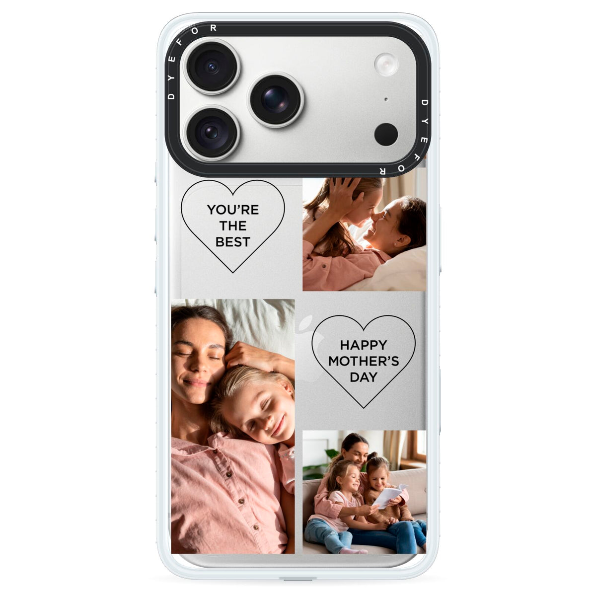 Mothers Day Multi Photo Tiles iPhone 18 Pro Black Impact Pre order Case on Silver phone