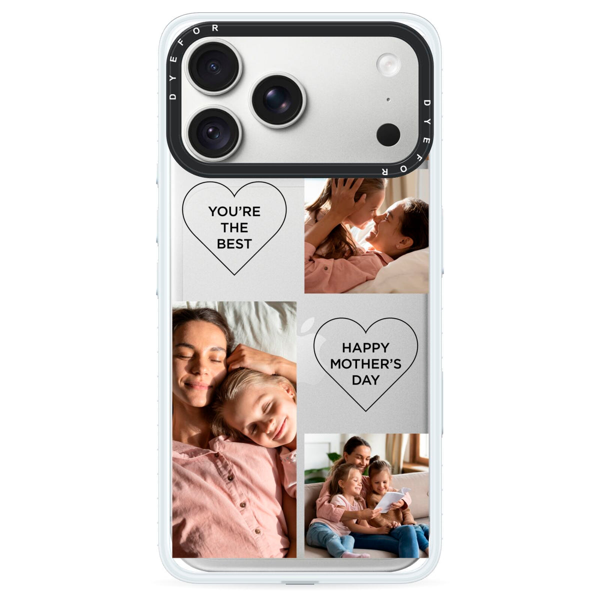Mothers Day Multi Photo Tiles iPhone 18 Pro Max Black Impact Pre order Case on Silver phone
