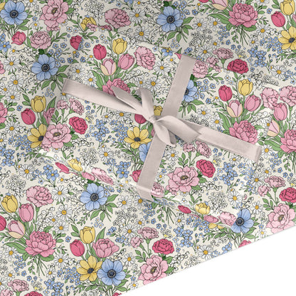 Mothers Day Pastel Floral Custom Wrapping Paper