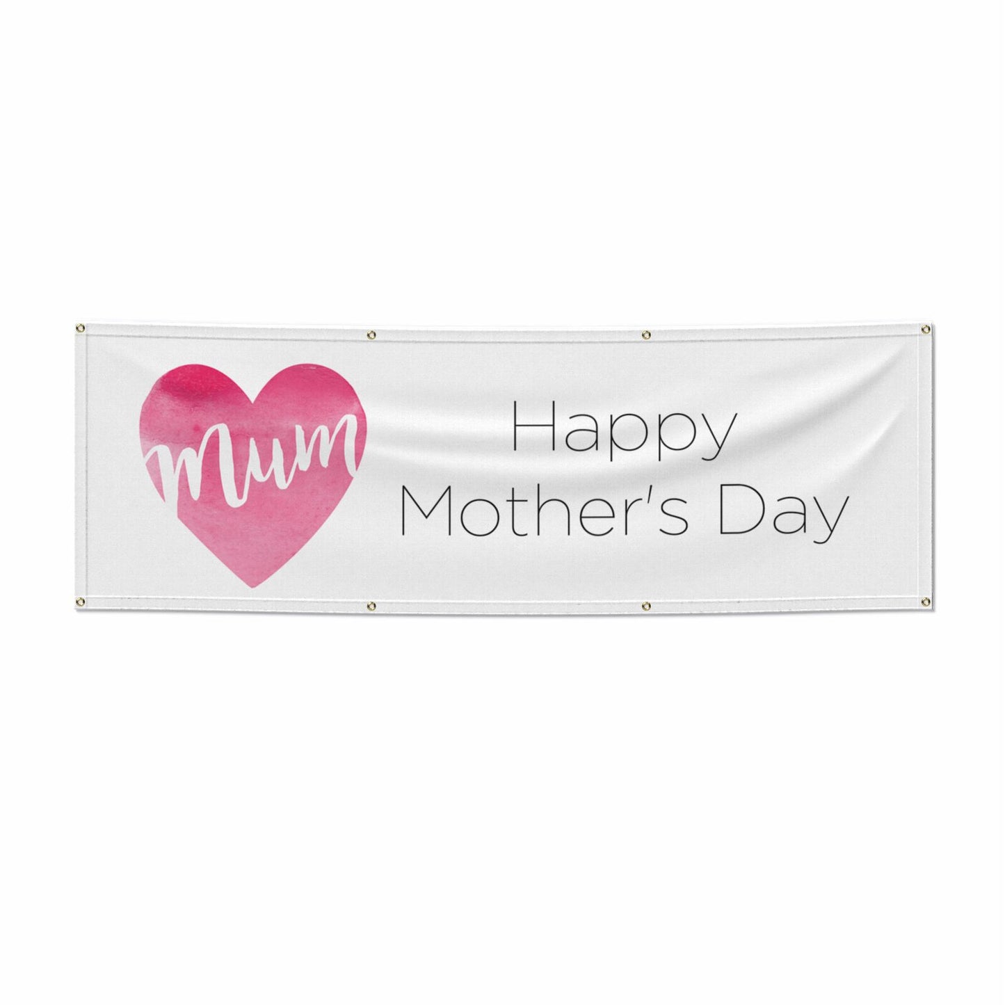 Mothers Day Watercolour Heart 6x2 Banner