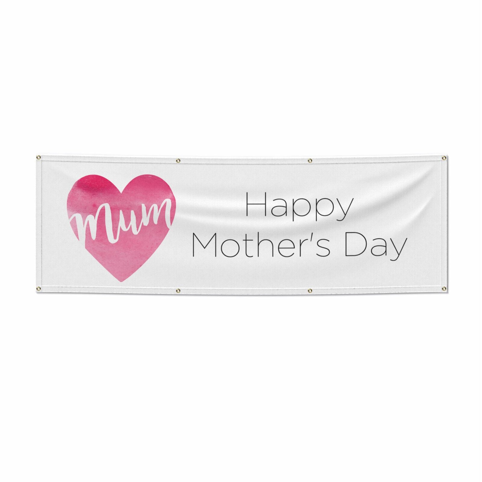 Mothers Day Watercolour Heart 6x2 Banner