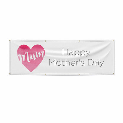 Mothers Day Watercolour Heart 6x2 Banner