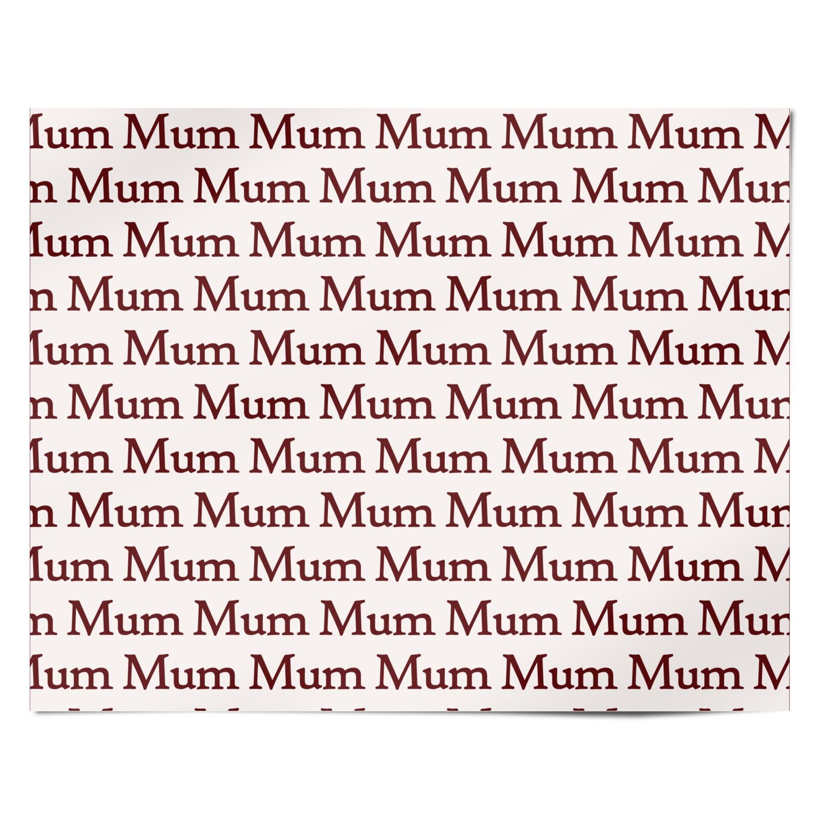 Mum Text Mothers Day Birthday Personalised Wrapping Paper Alternative