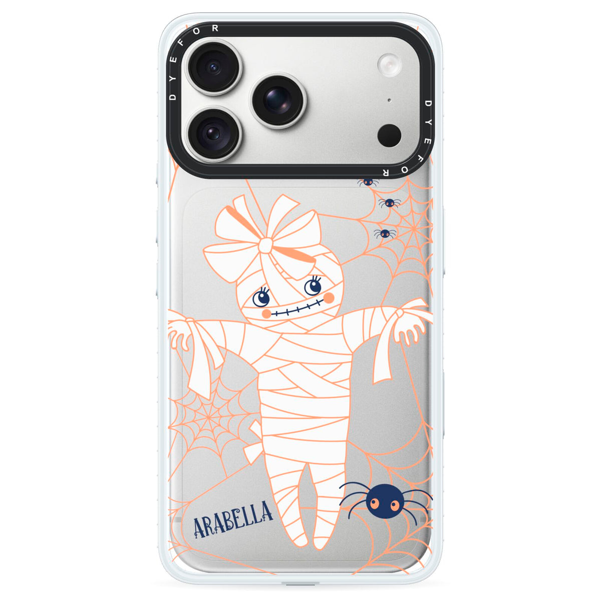 Mummy Halloween iPhone 18 Pro Black Impact Pre order Case on Silver phone