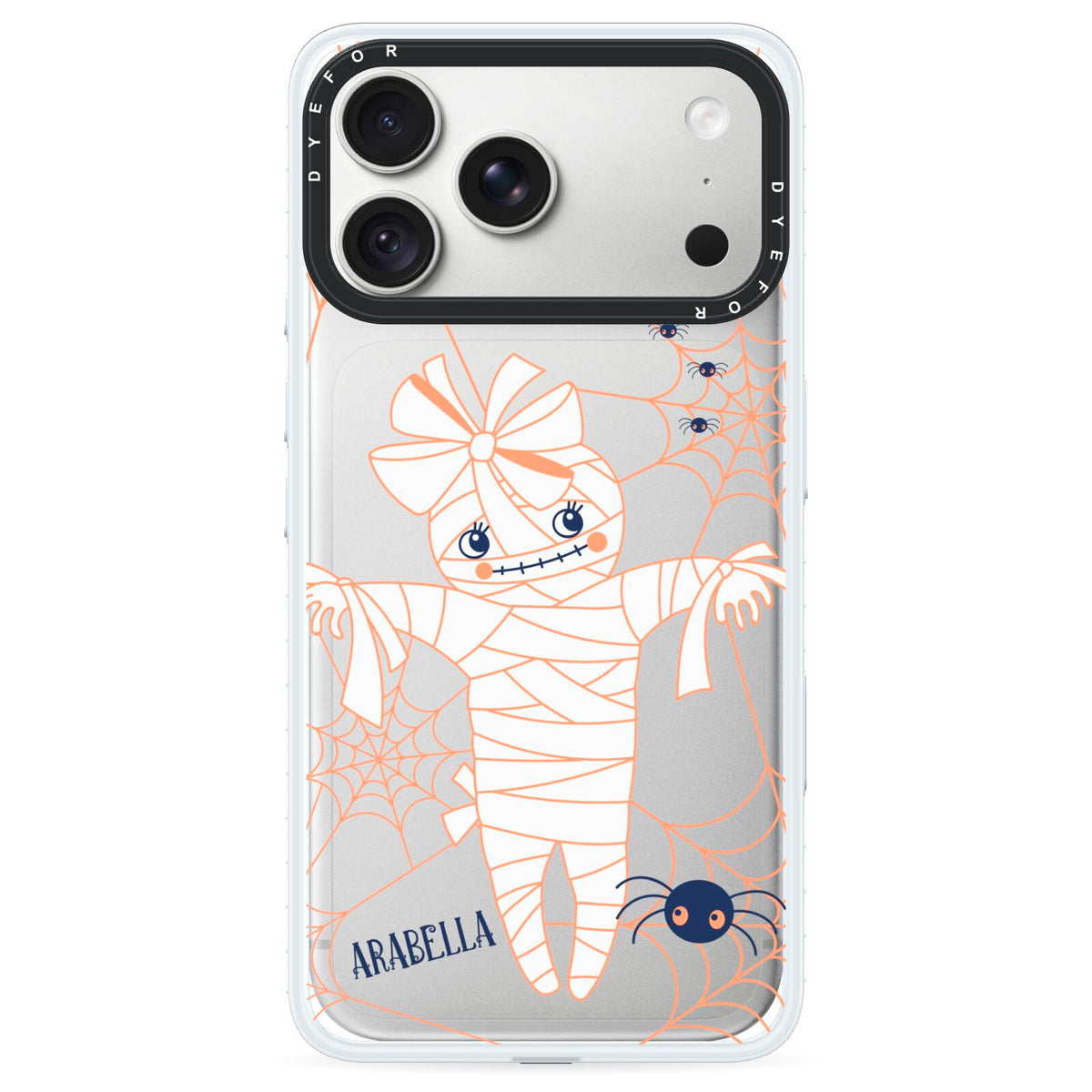 Mummy Halloween iPhone 18 Pro Max Black Impact Pre order Case on Silver phone