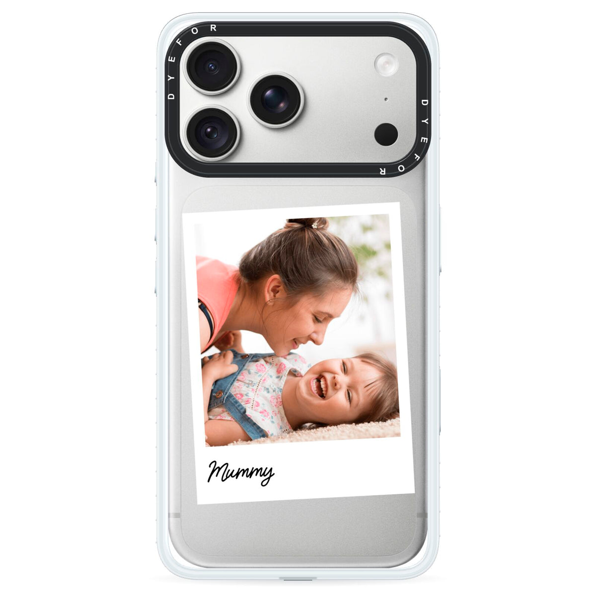 Mummy Photo iPhone 18 Pro Black Impact Pre order Case on Silver phone
