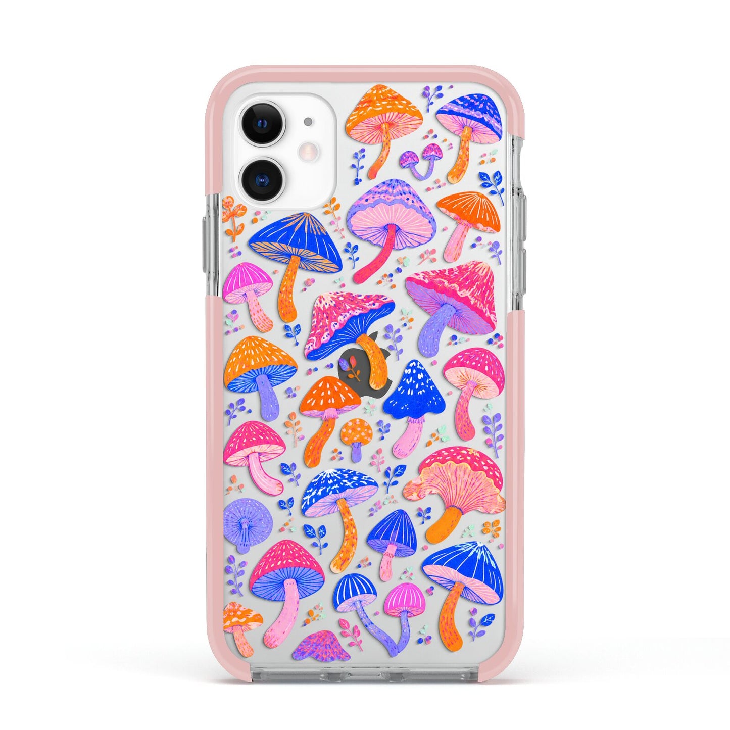 Mushroom Jive Apple iPhone 11 in White with Pink Impact Case