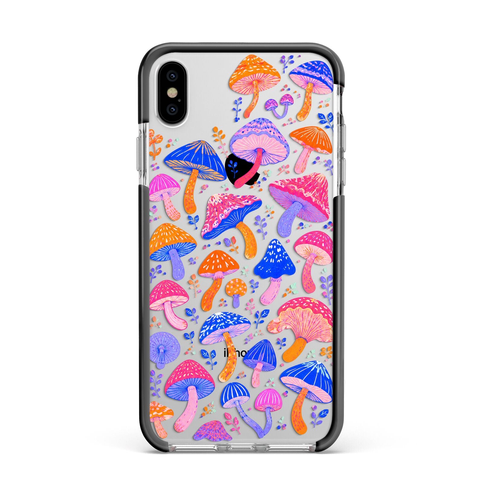 Mushroom Jive Apple iPhone Xs Max Impact Case Black Edge on Silver Phone