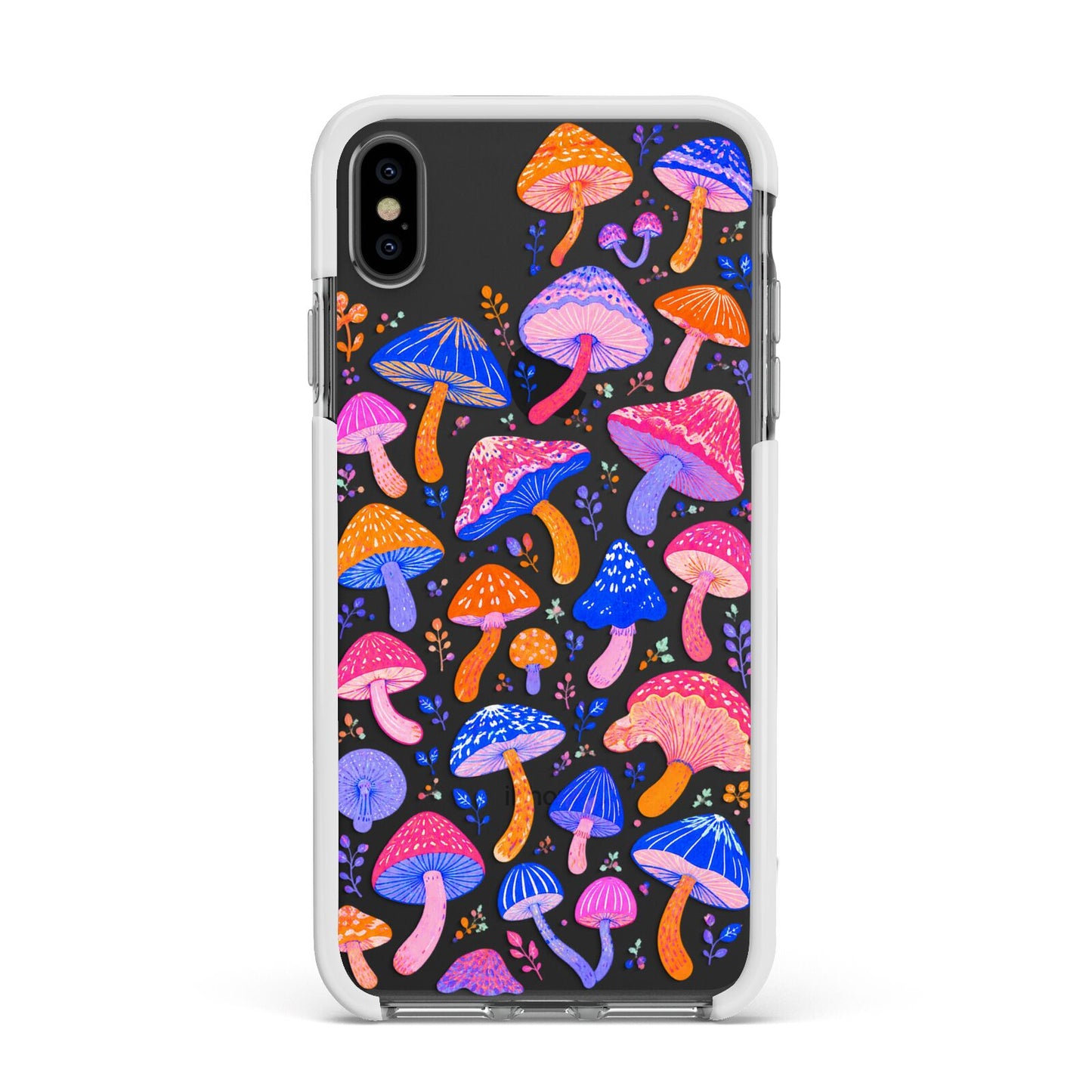 Mushroom Jive Apple iPhone Xs Max Impact Case White Edge on Black Phone