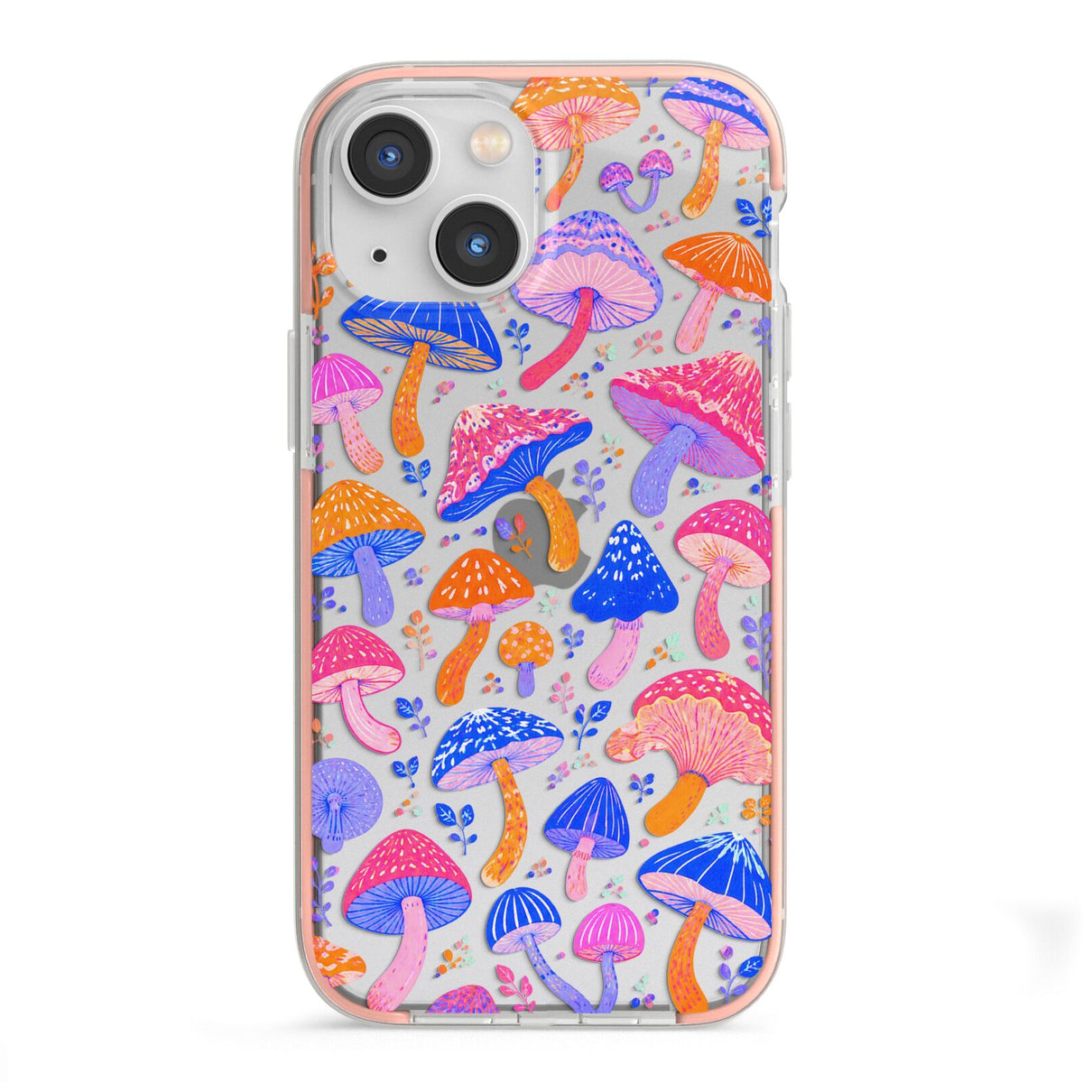 Mushroom Jive iPhone 13 Mini TPU Impact Case with Pink Edges
