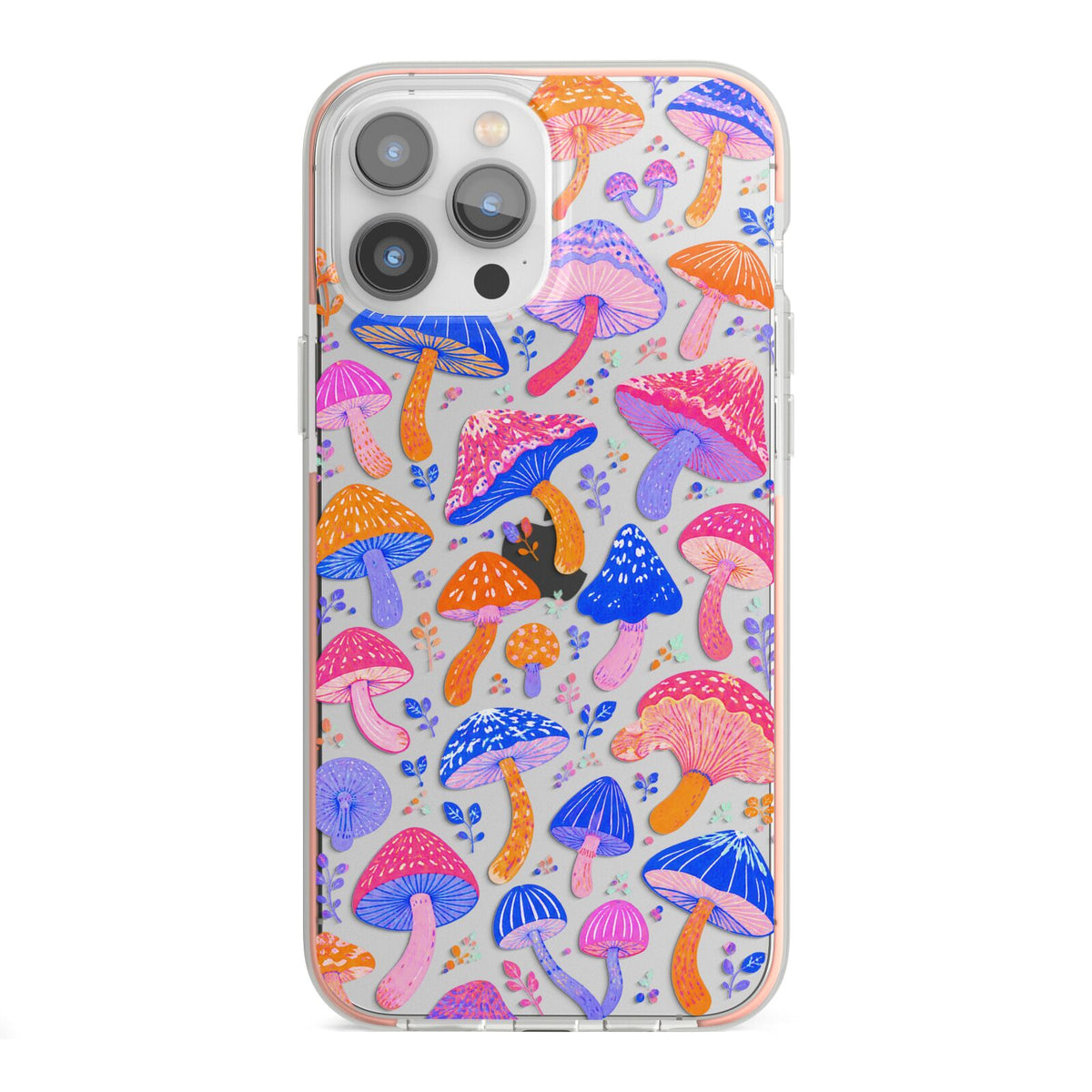 Mushroom Jive iPhone 13 Pro Max TPU Impact Case with Pink Edges