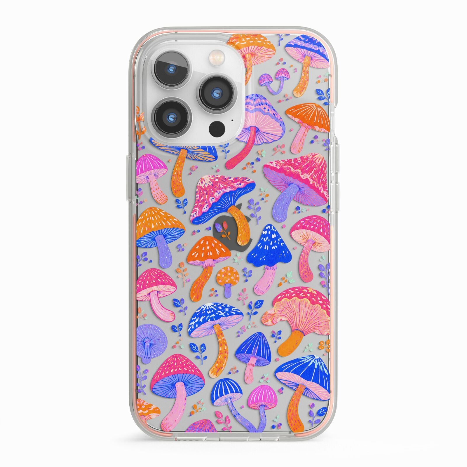 Mushroom Jive iPhone 13 Pro TPU Impact Case with Pink Edges