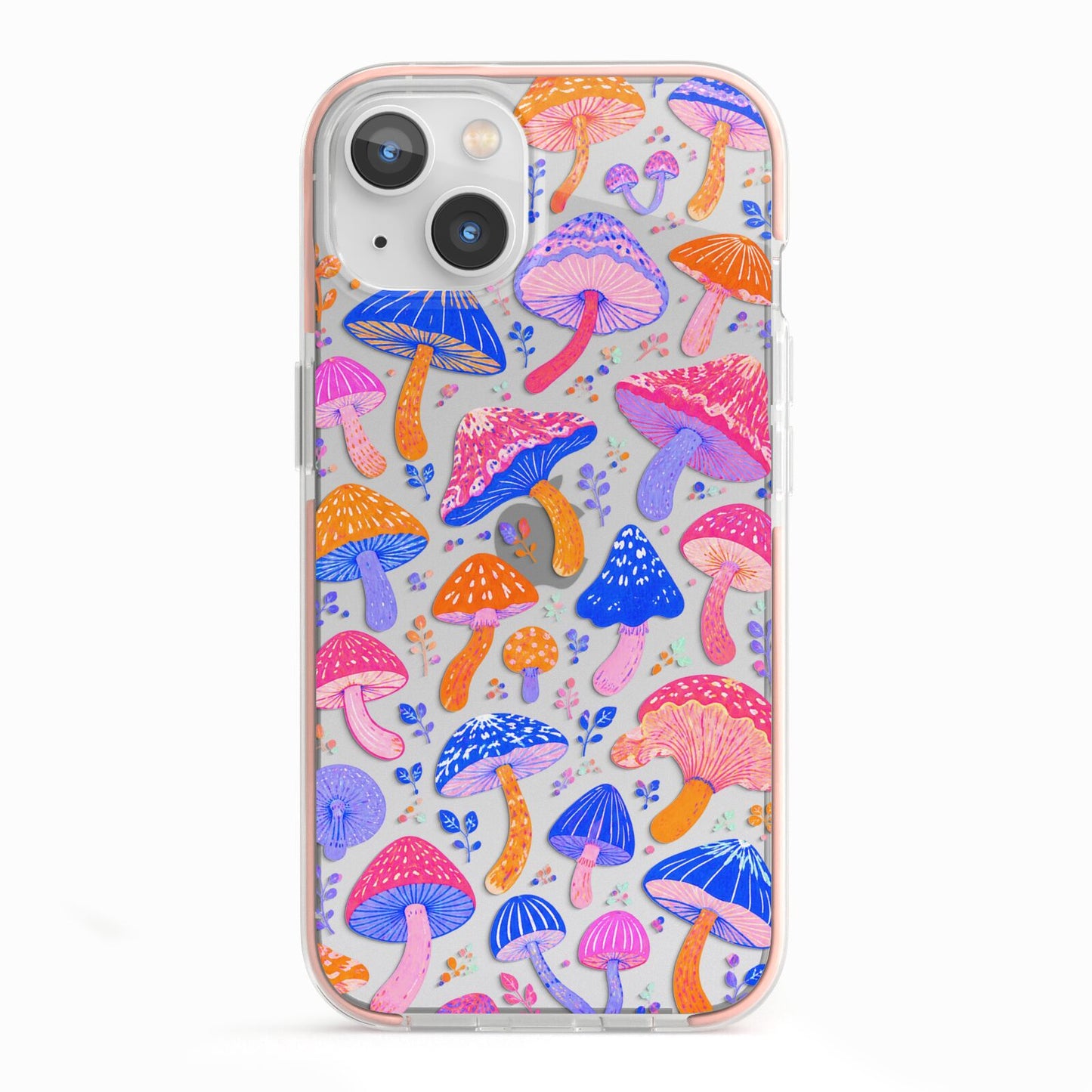 Mushroom Jive iPhone 13 TPU Impact Case with Pink Edges