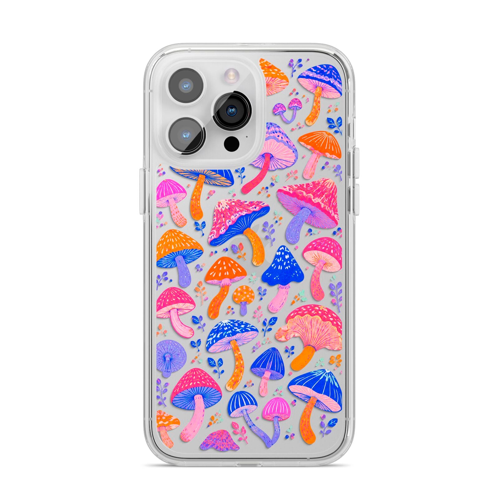 Mushroom Jive iPhone 14 Pro Max Clear Tough Case Silver