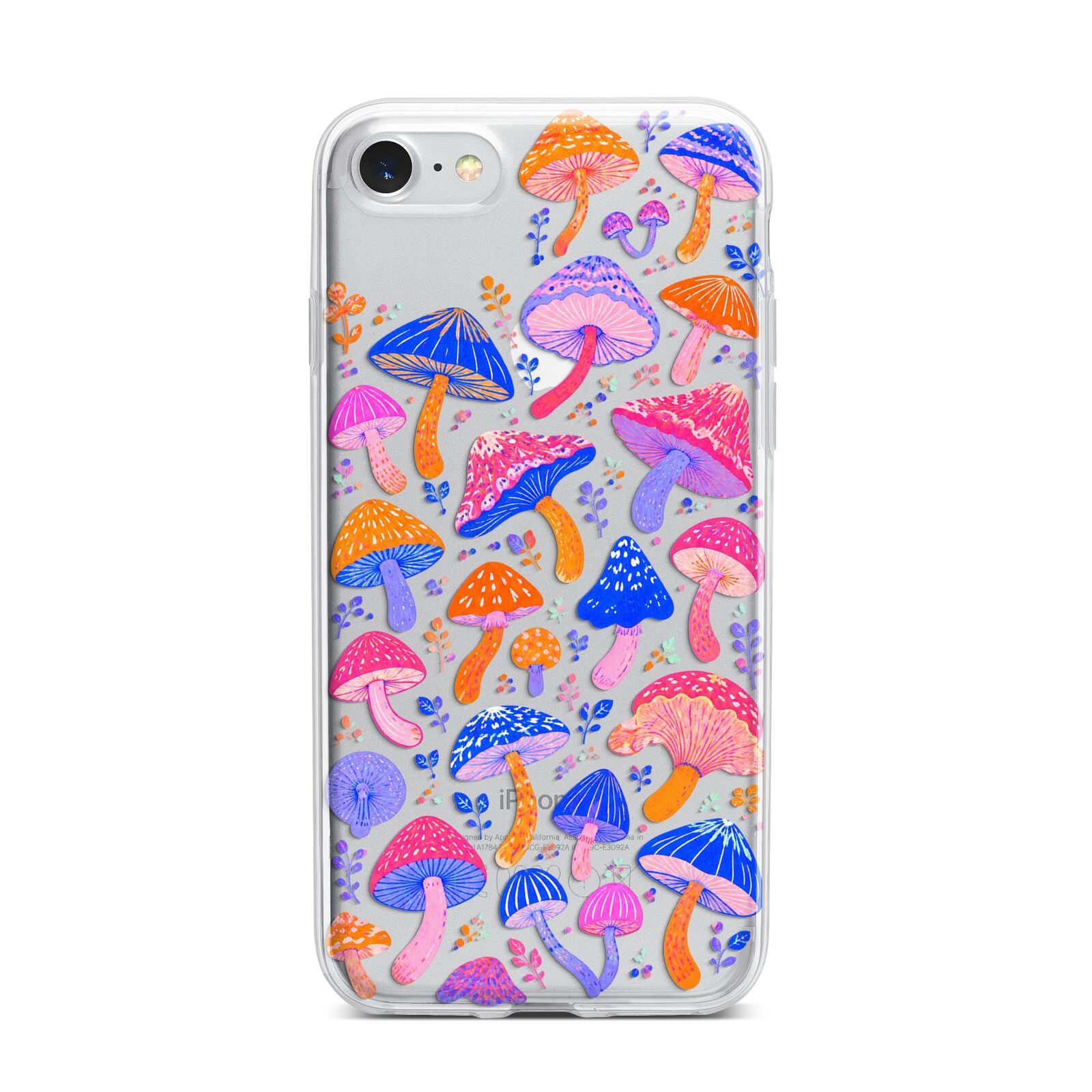 Mushroom Jive iPhone 7 Bumper Case on Silver iPhone