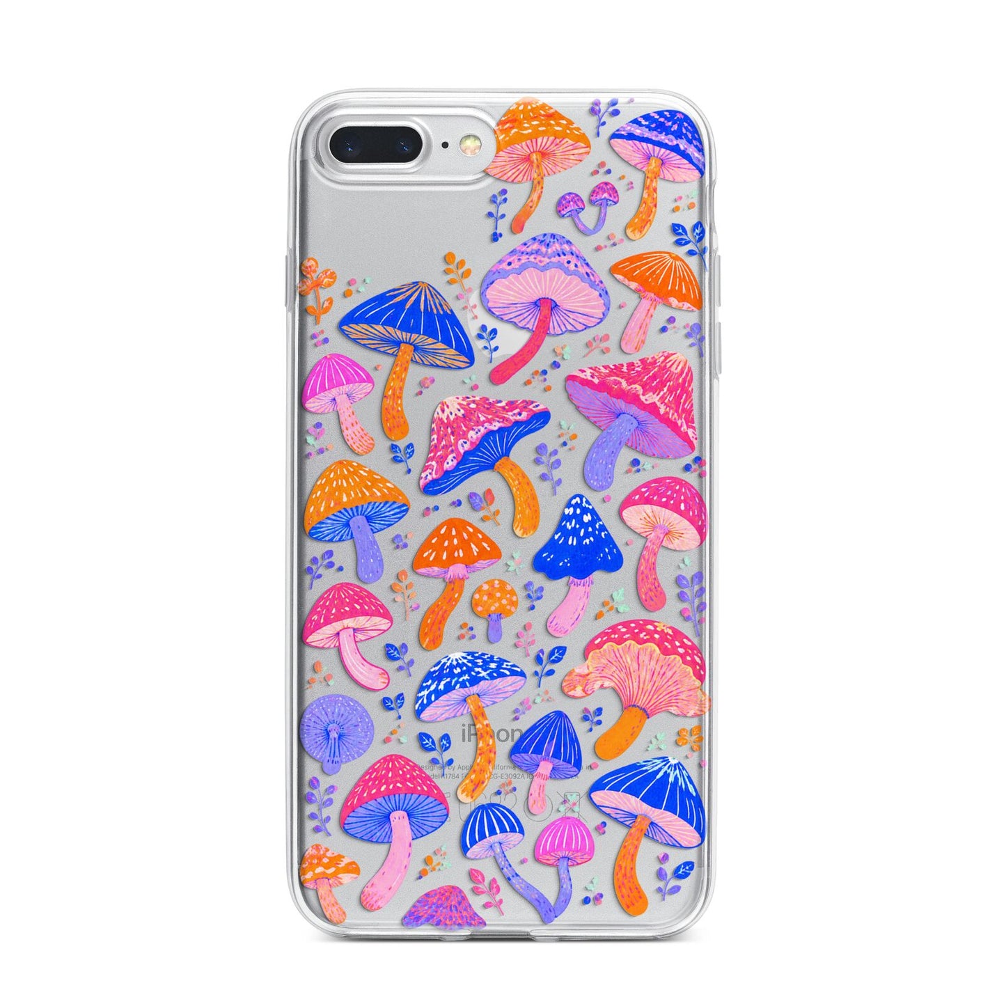 Mushroom Jive iPhone 7 Plus Bumper Case on Silver iPhone