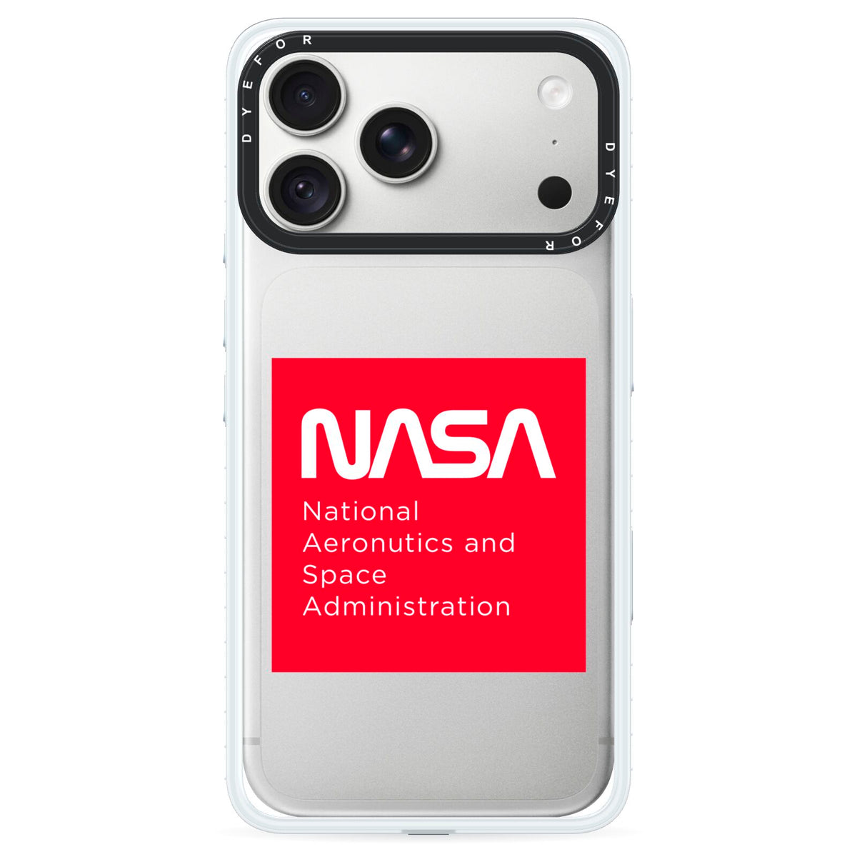 NASA The Worm Box iPhone 18 Pro Max Black Impact Pre order Case on Silver phone