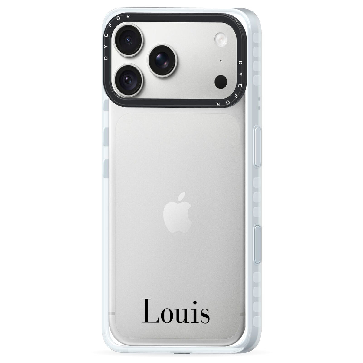Name iPhone 18 Pro Max Black Impact Pre order Case Side Angle on Silver phone