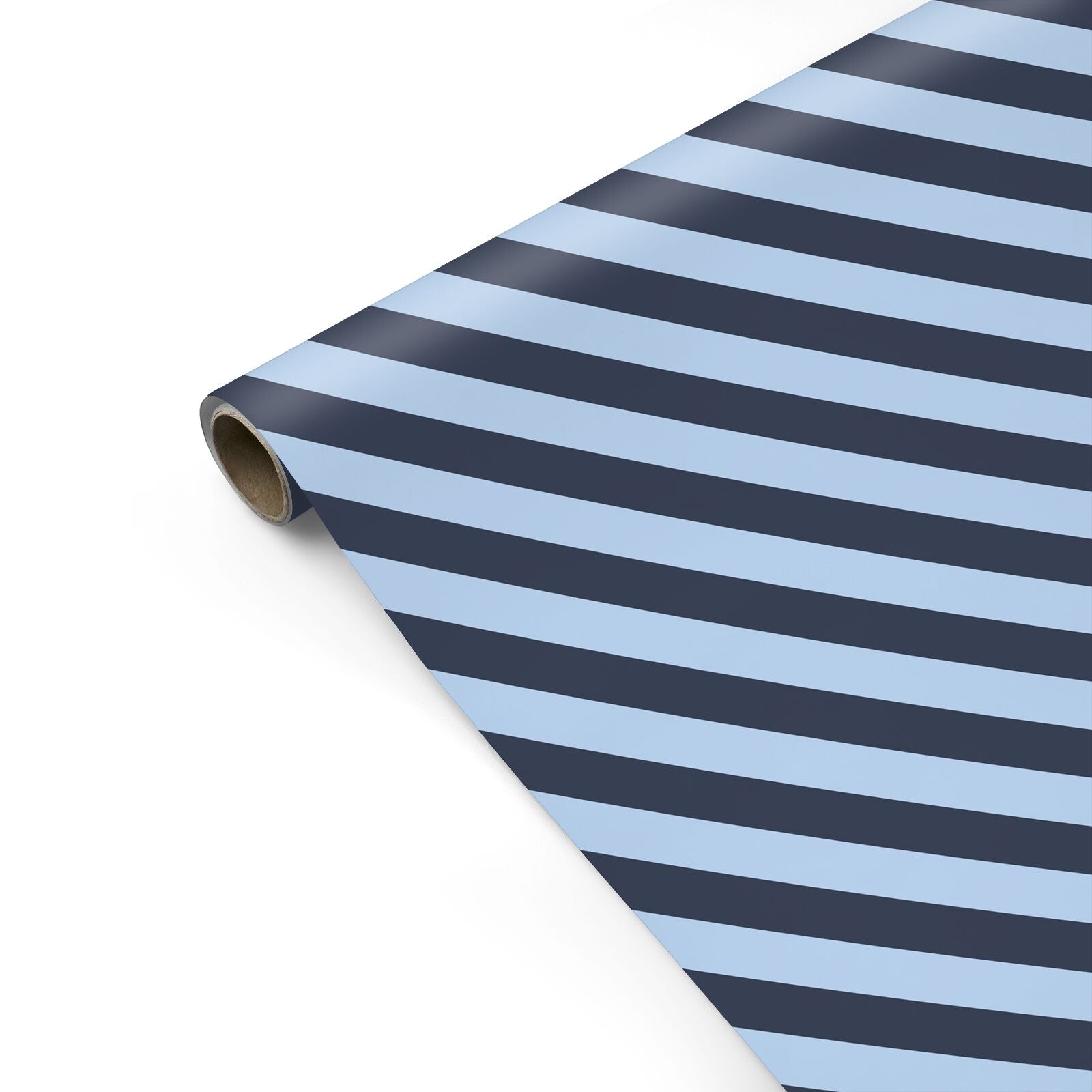 Navy and Light Blue Stripe Personalised Gift Wrap