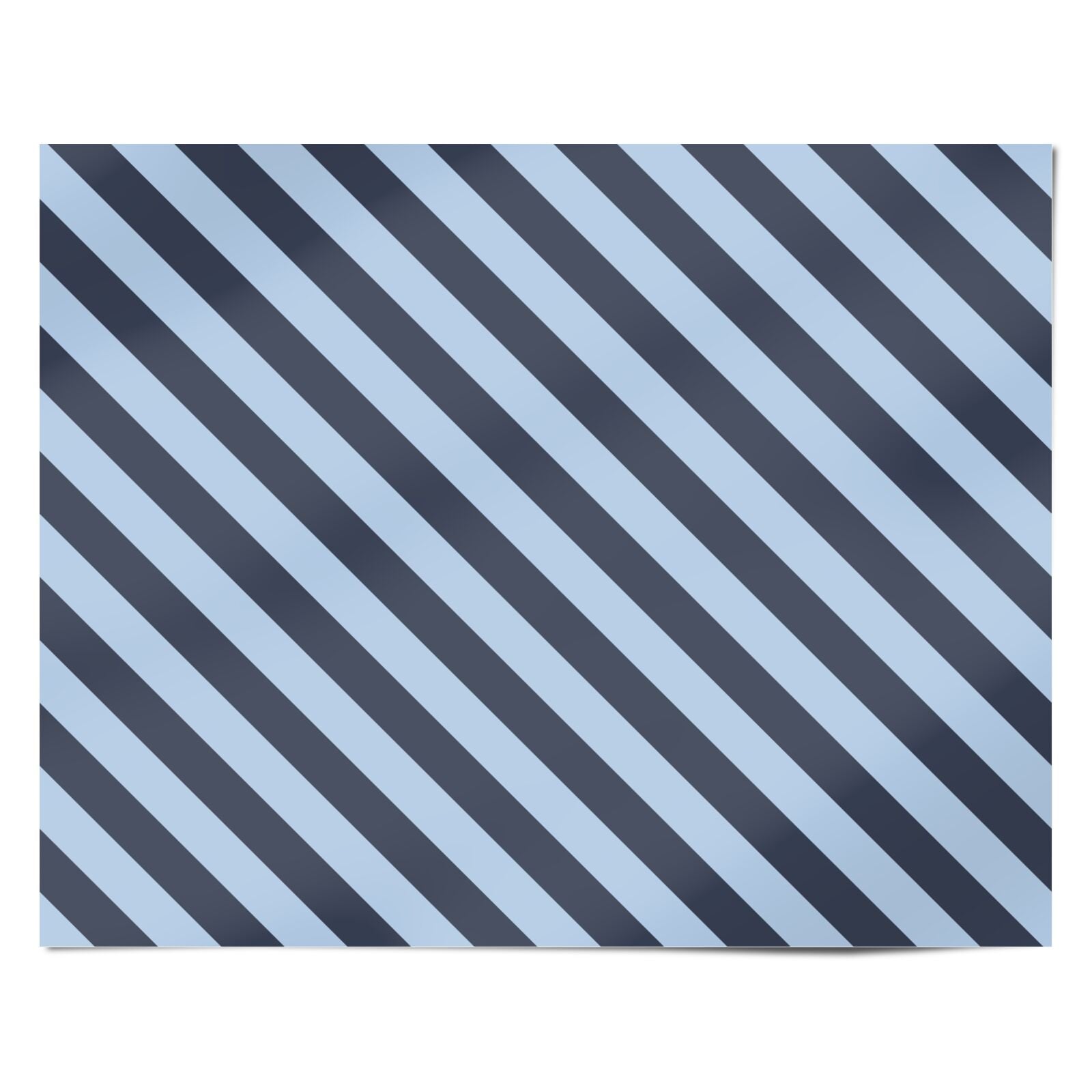 Navy and Light Blue Stripe Personalised Wrapping Paper Alternative