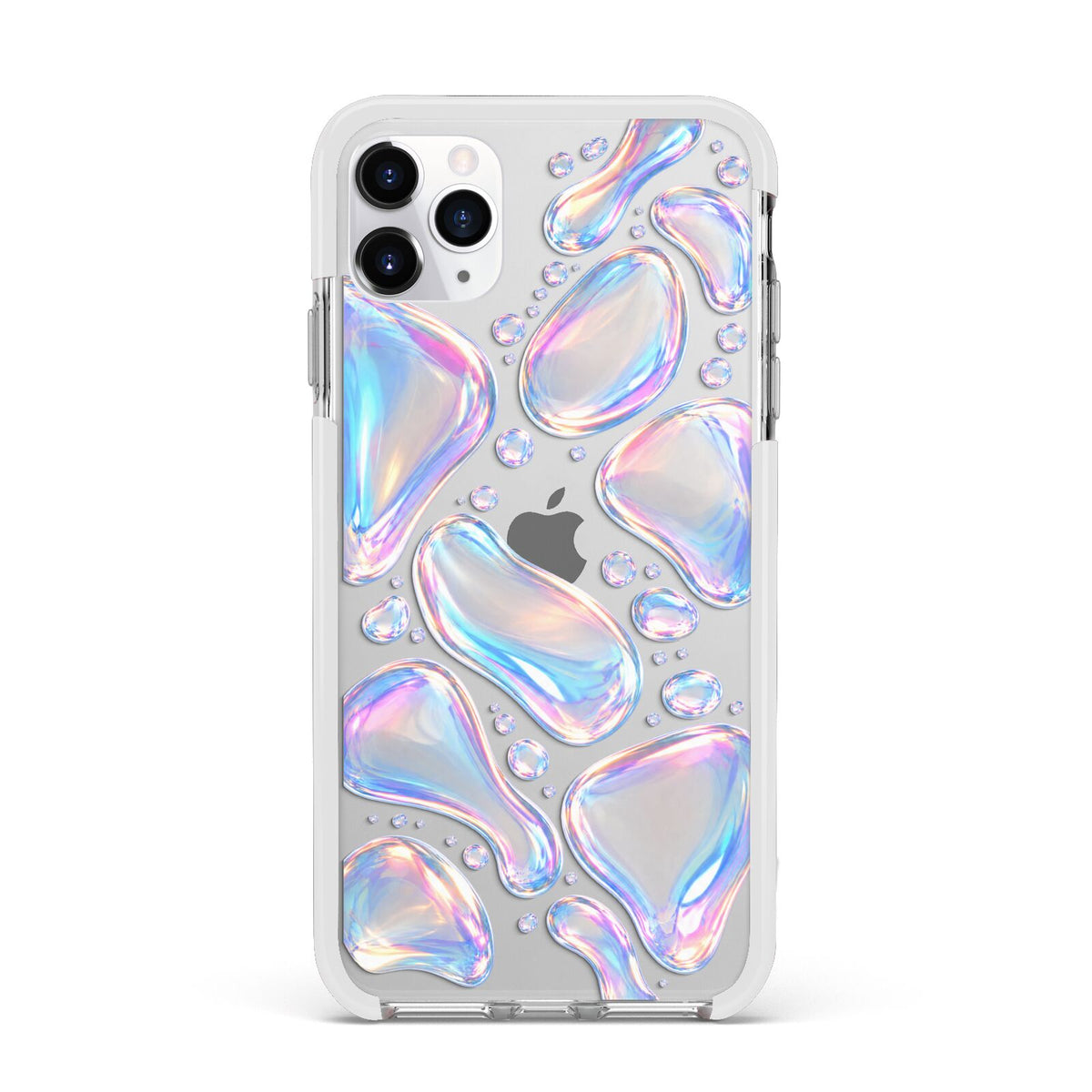 Opal Drift Apple iPhone 11 Pro Max in Silver with White Impact Case