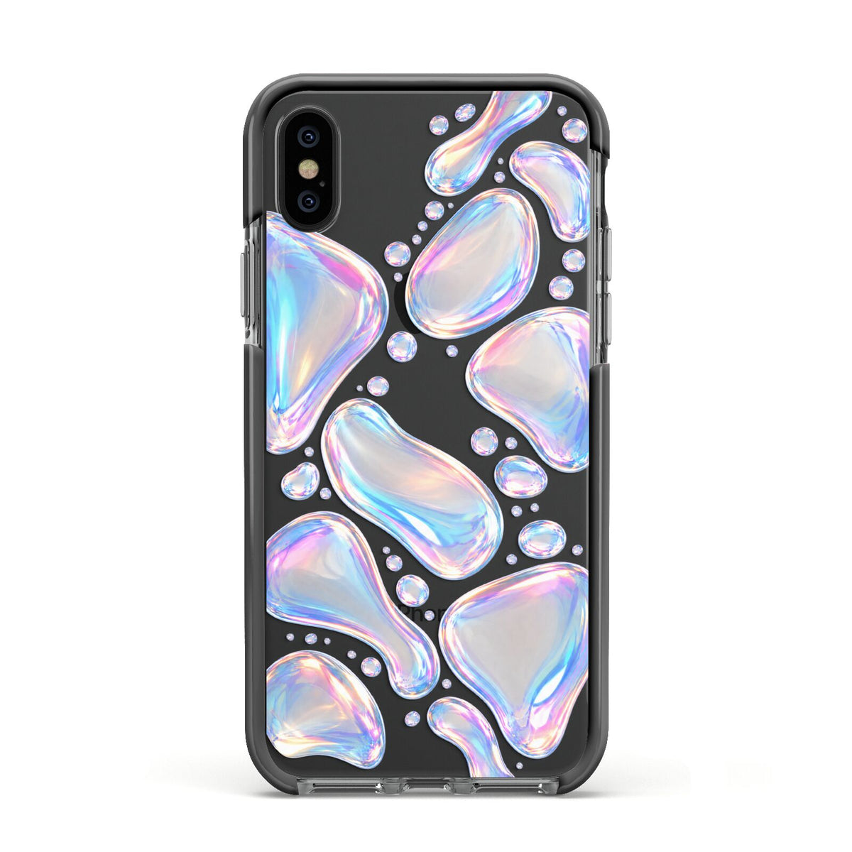 Opal Drift Apple iPhone Xs Impact Case Black Edge on Black Phone
