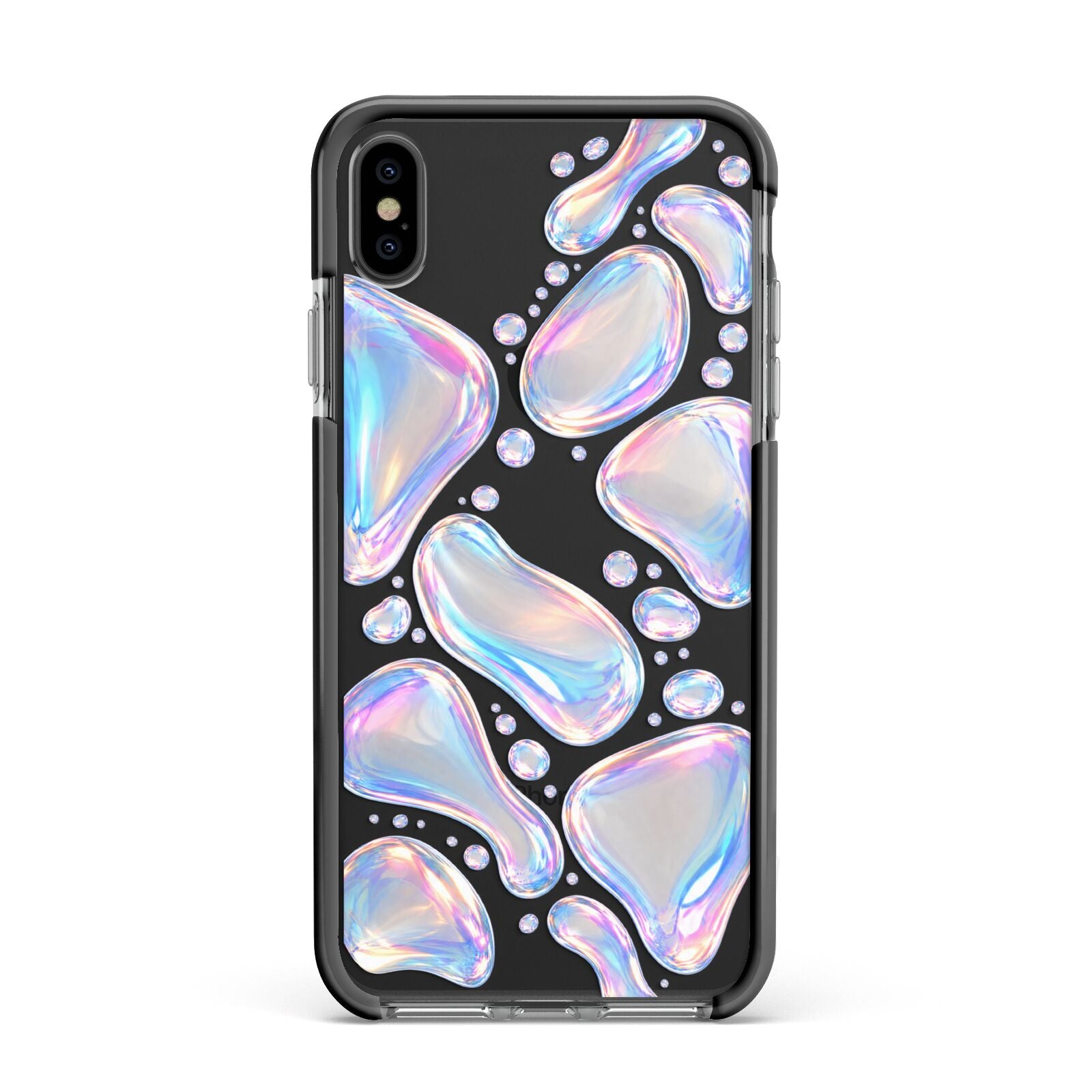 Opal Drift Apple iPhone Xs Max Impact Case Black Edge on Black Phone
