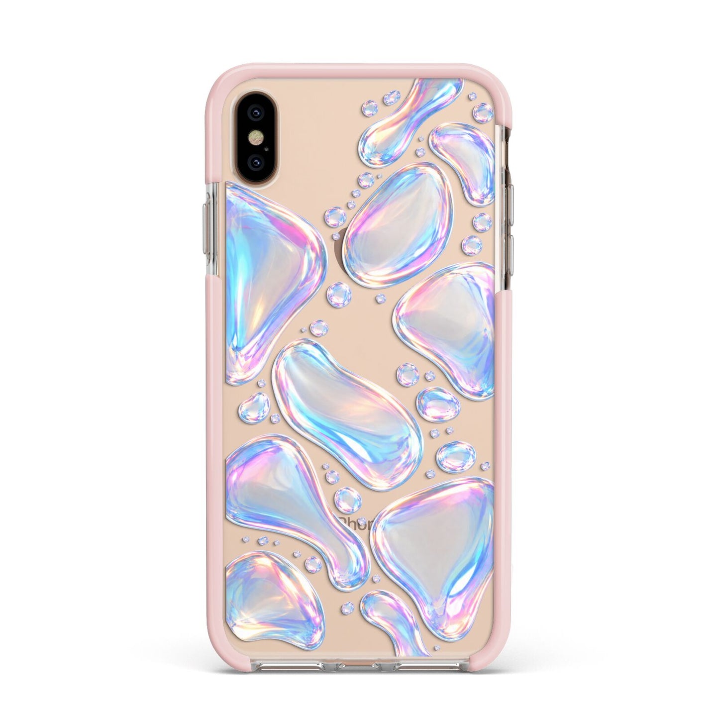 Opal Drift Apple iPhone Xs Max Impact Case Pink Edge on Gold Phone