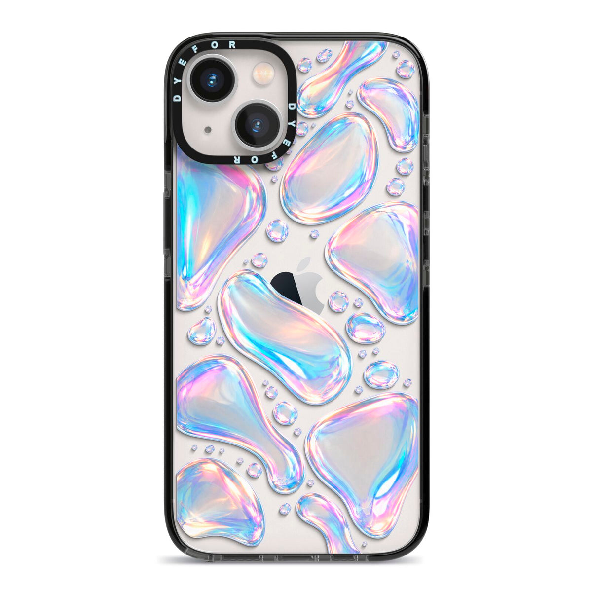 Opal Drift iPhone 13 Black Impact Case on Silver phone