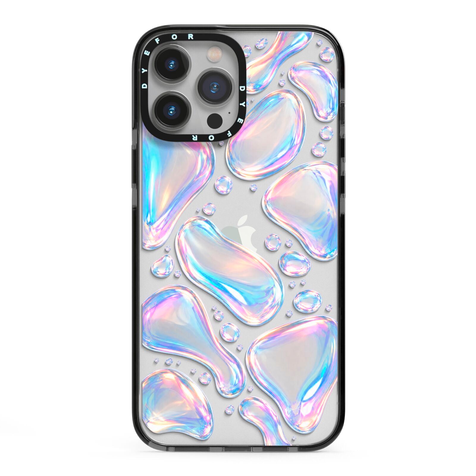 Opal Drift iPhone 13 Pro Max Black Impact Case on Silver phone