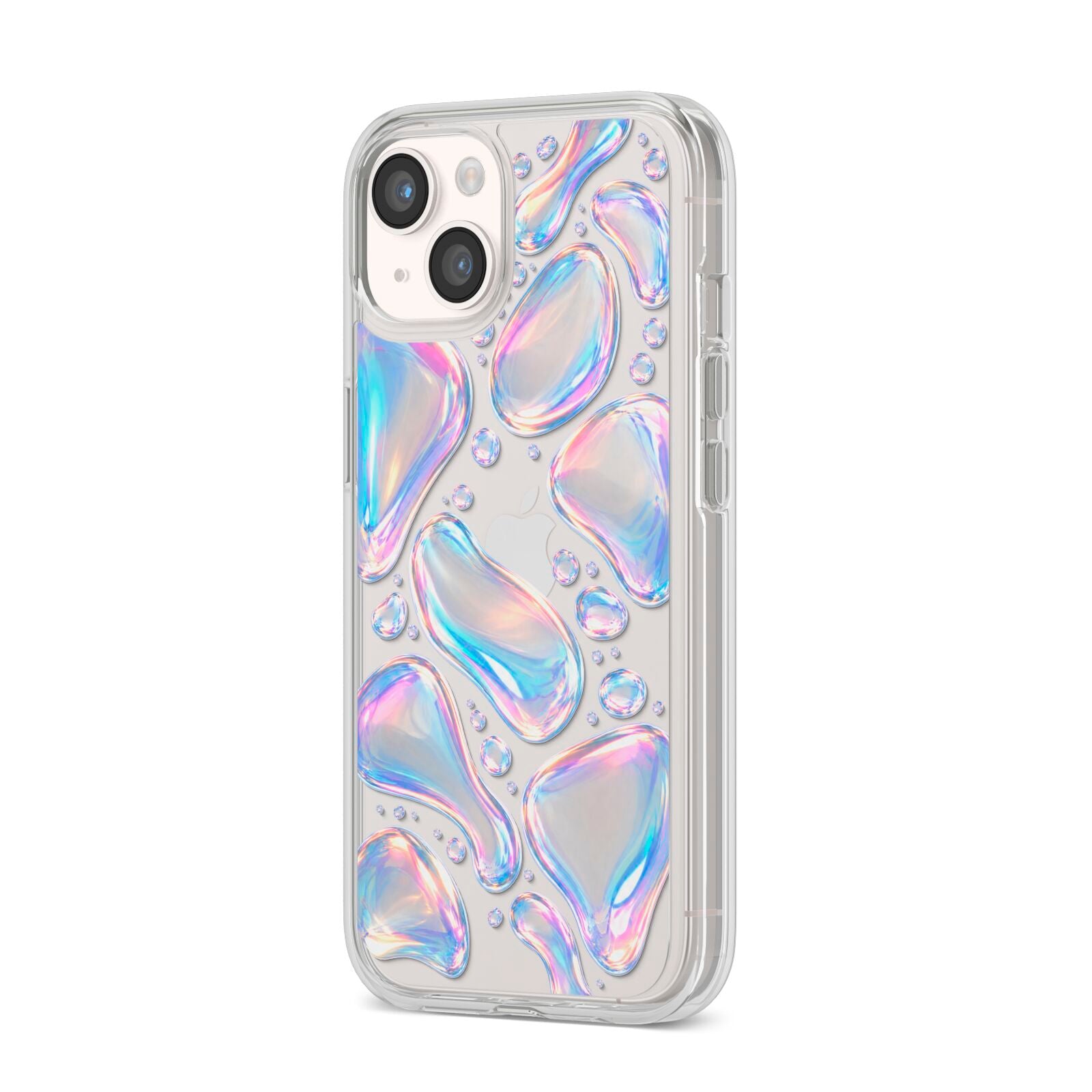 Opal Drift iPhone 14 Clear Tough Case Starlight Angled Image