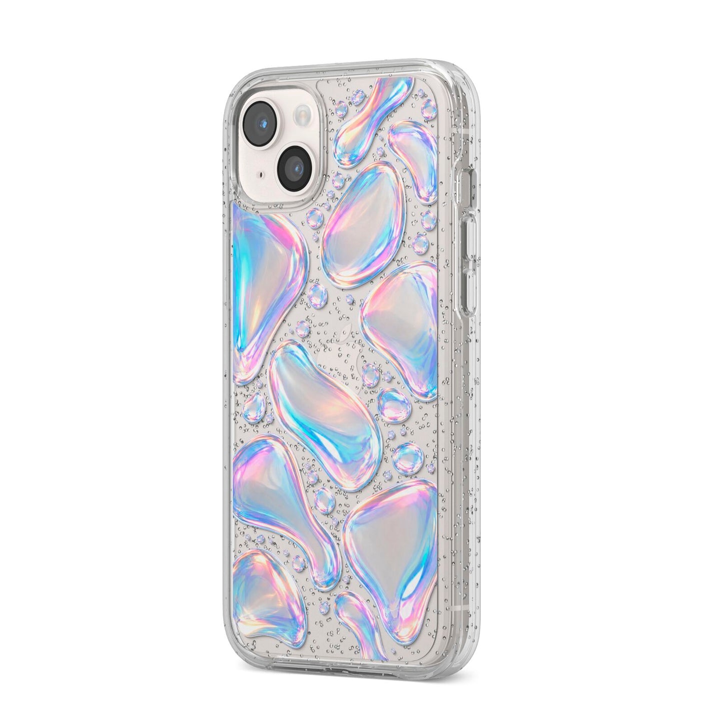 Opal Drift iPhone 14 Plus Glitter Tough Case Starlight Angled Image