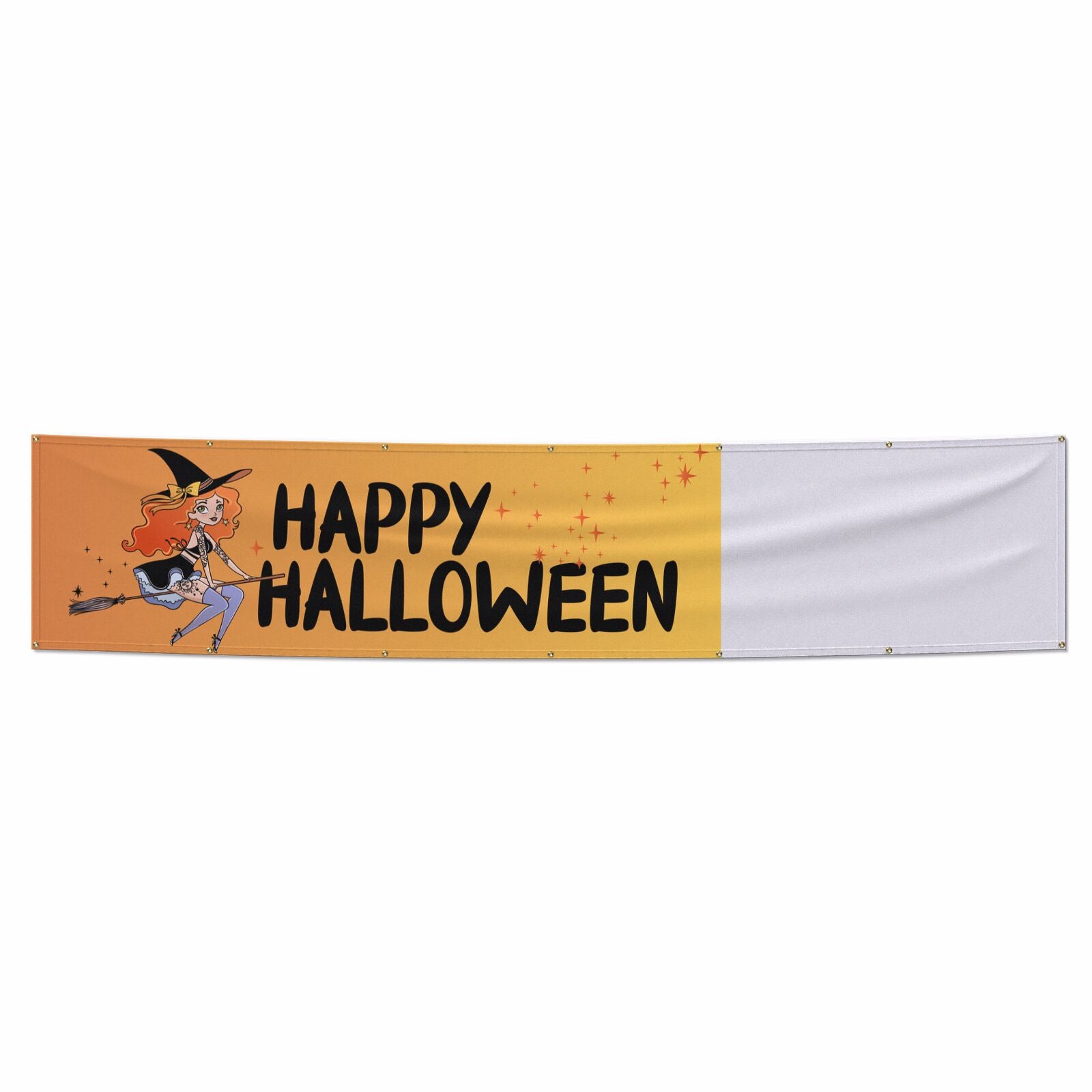 Orange Haired Personalised Witch 12x2 5 Vinly Banner with Grommets